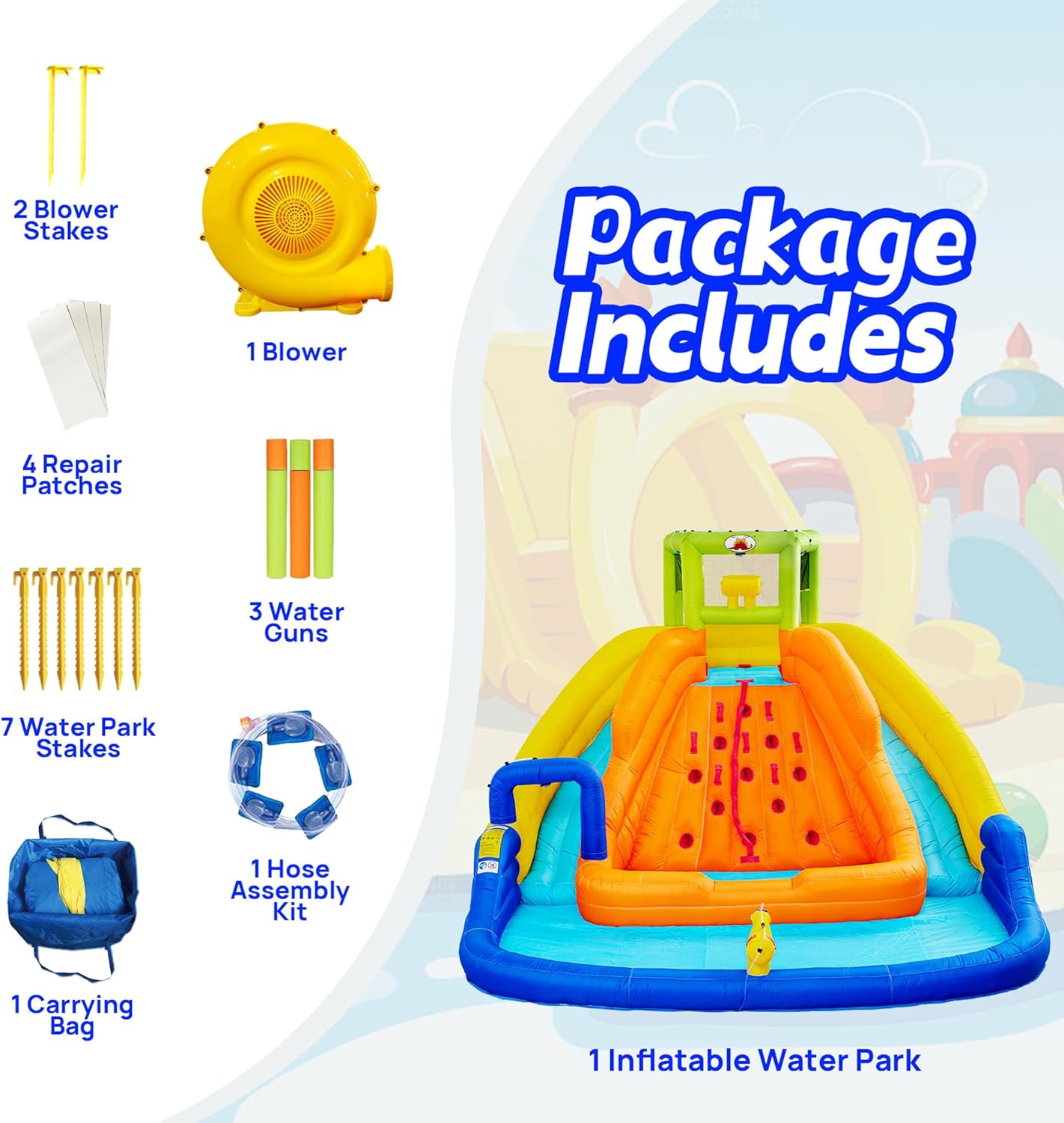 Inflatable Water Slide Bounce House with Pool