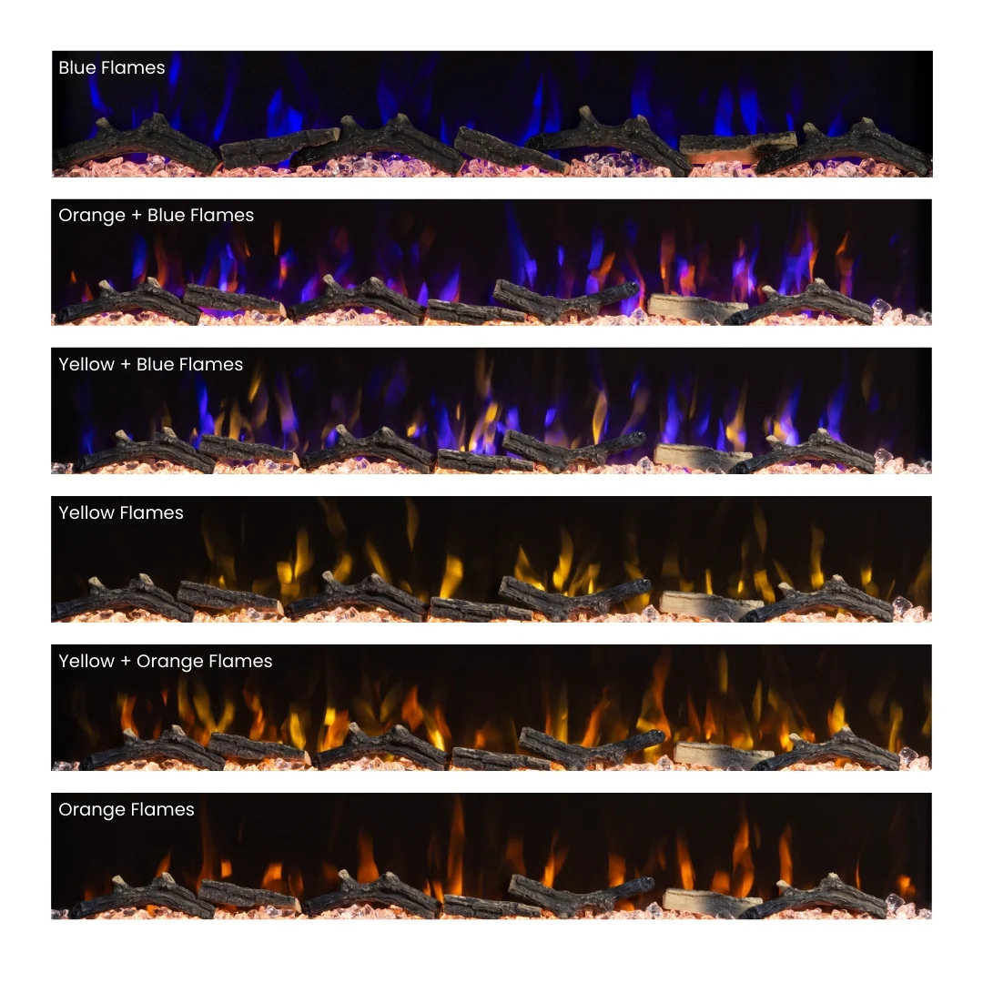 2026 Modern Ember 60 in. Aerus LED Smart Electric Fireplace in Black with App Remote Control, Timer, and Multi-Color Flames