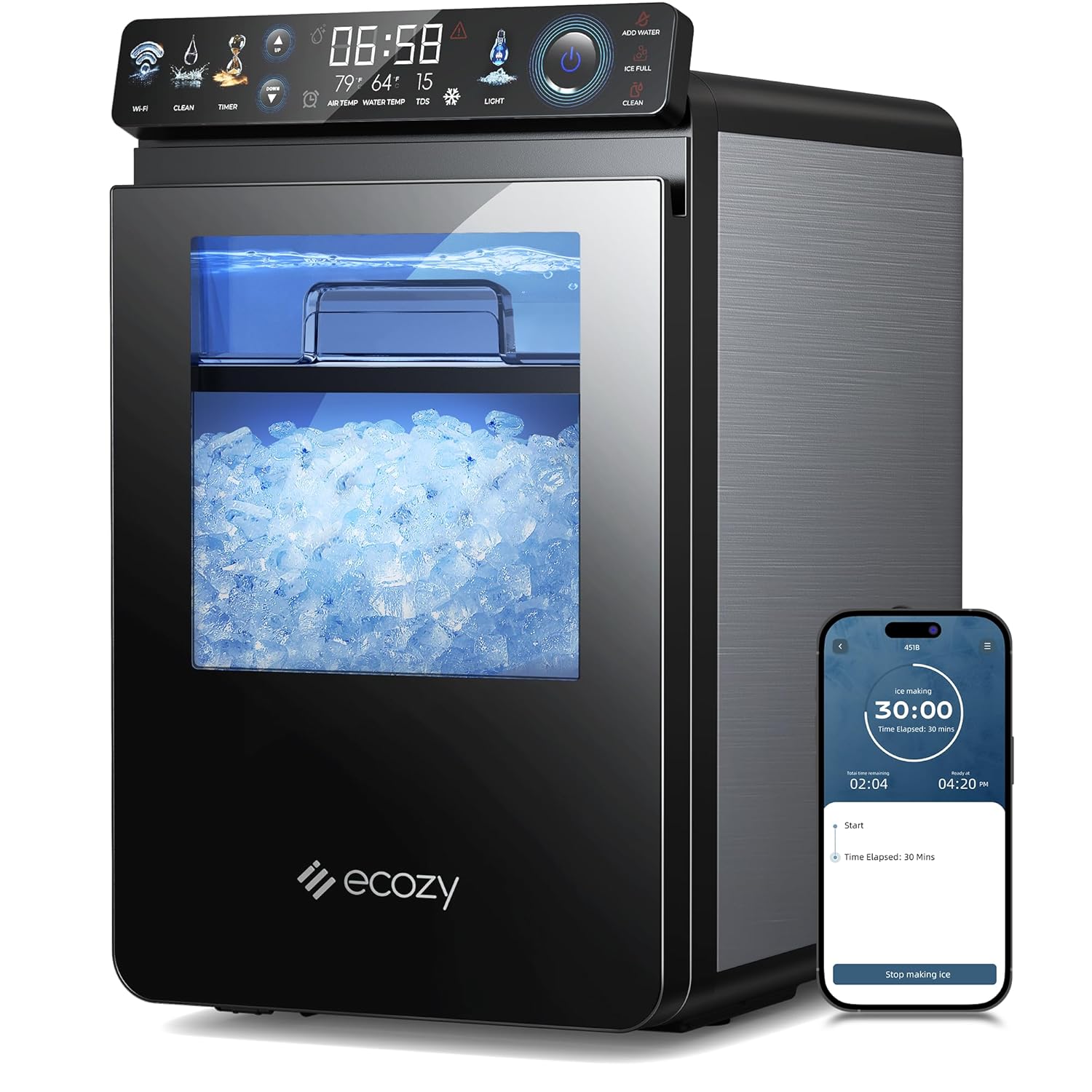 Nugget Ice Maker – Smart Countertop Machine, 44 Lbs/24H