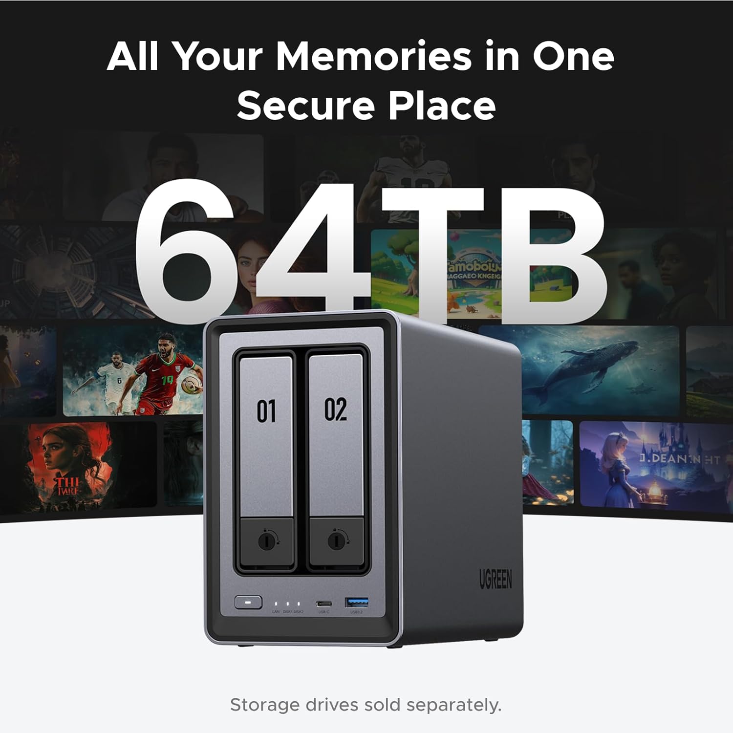 Nasync DXP2800 2-Bay NAS with Intel N100 CPU