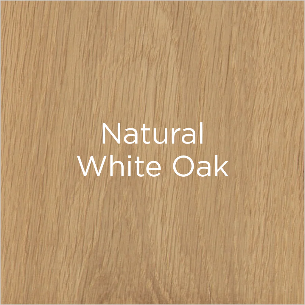 Luna Nightstand – Natural White Oak with Three Drawers and Bronze Handles