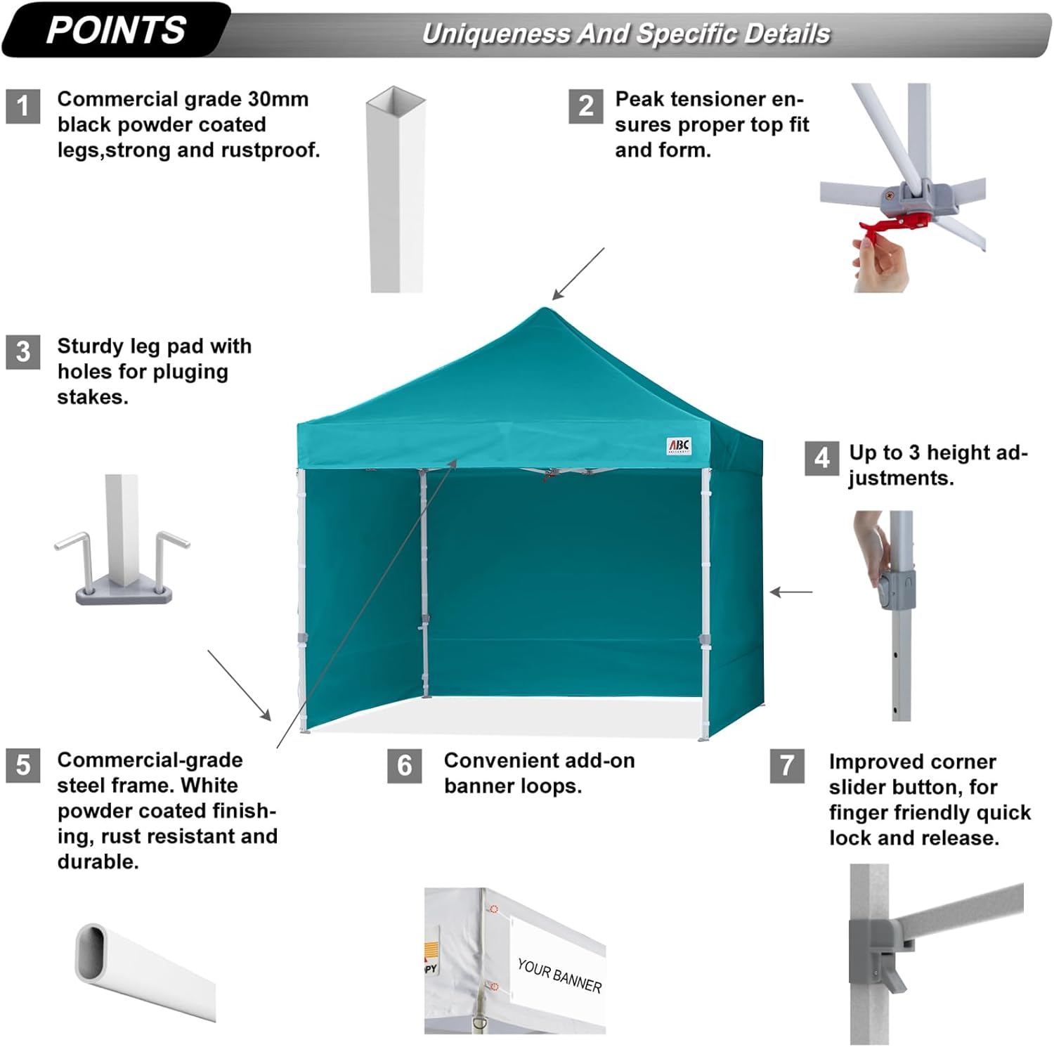 Easy Pop Up Canopy Tent 10×10 with Sidewalls