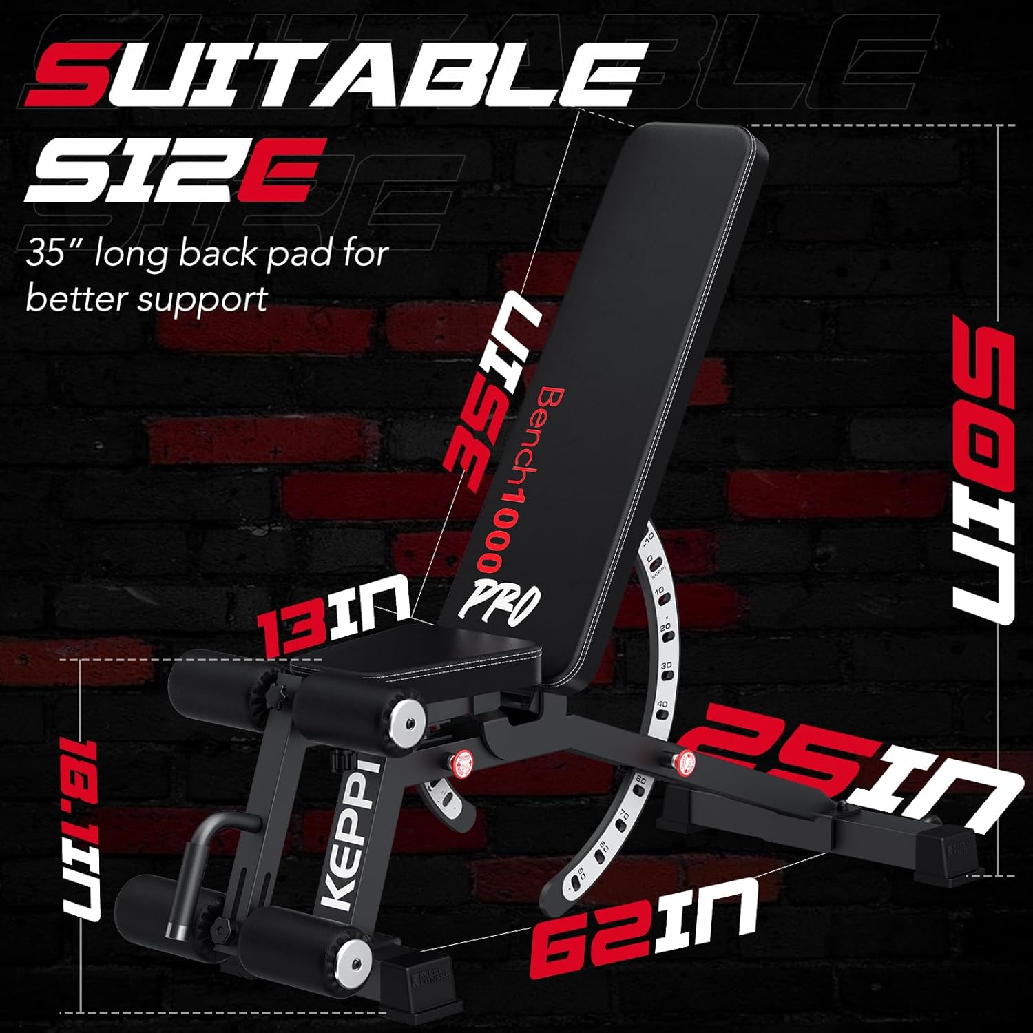 1200Lb Heavy Duty Adjustable Weight Bench Set