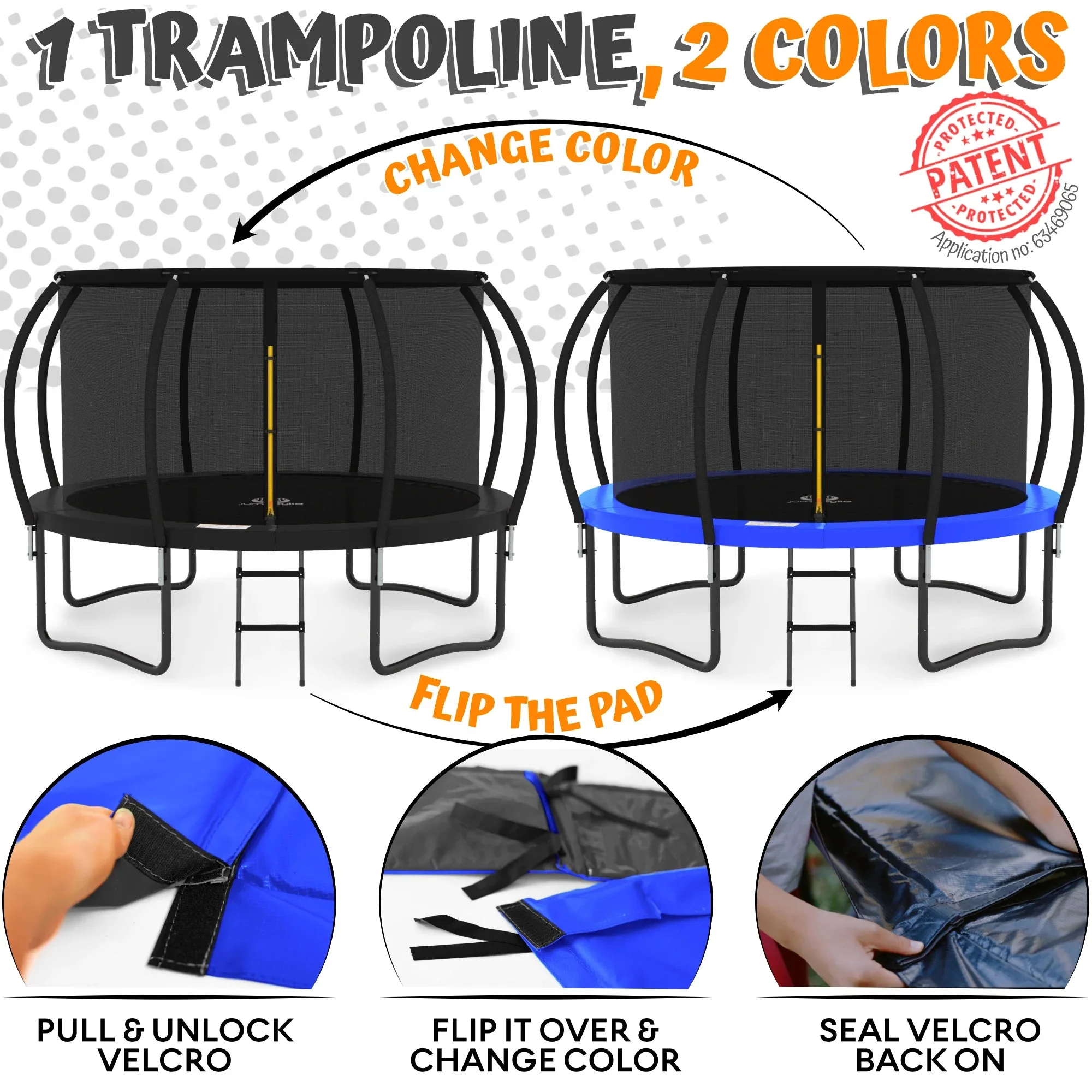 16FT Trampoline with Enclosure & Double Color Pad Cover