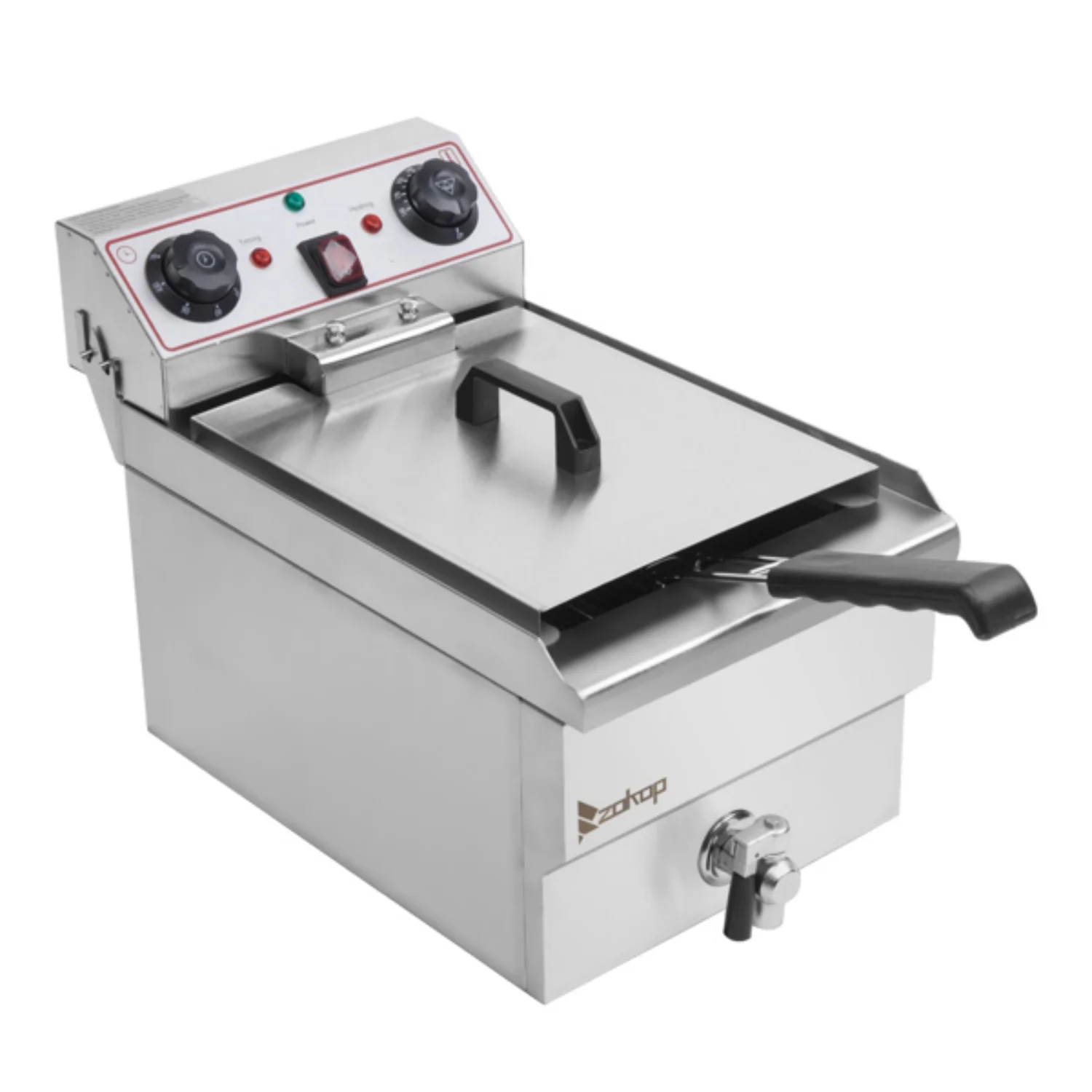 2026 Electric Deep Fryer 8.5QT/8L Total Capacity 12.5qt/11.8l Stainless Steel Faucet Single Tank Deep Fryer 1700W Max (8L Large Fryer Blue / Large Handle)