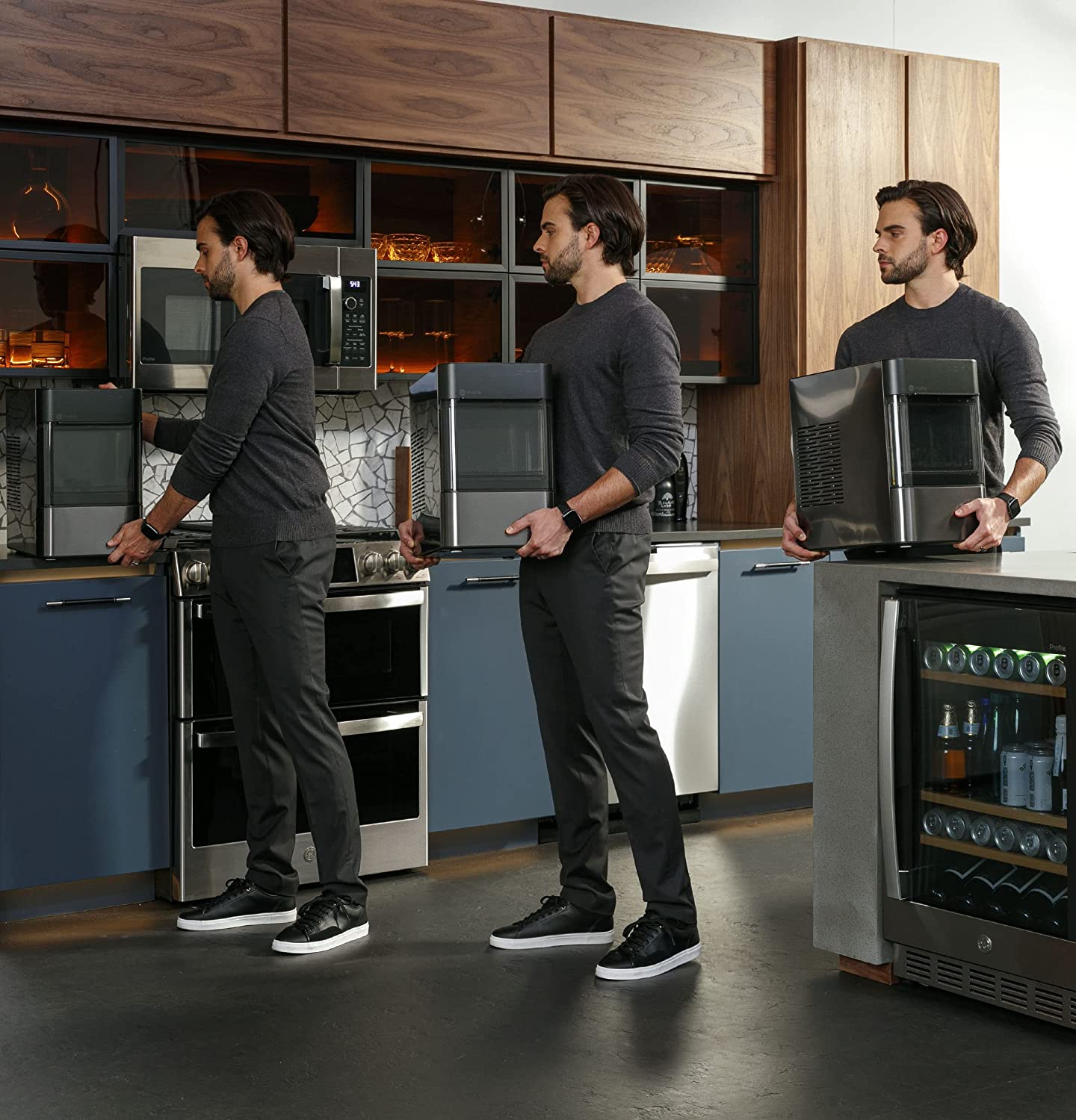 Profile Opal 2.0 | Countertop Nugget Ice Maker | Ice Machine with WiFi Connectivity | Smart Home Kitchen Essentials | Black Stainless