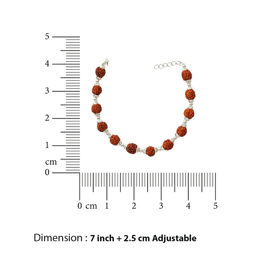 Men’s Silver 92.5 Bracelet With Rudraksha Beads