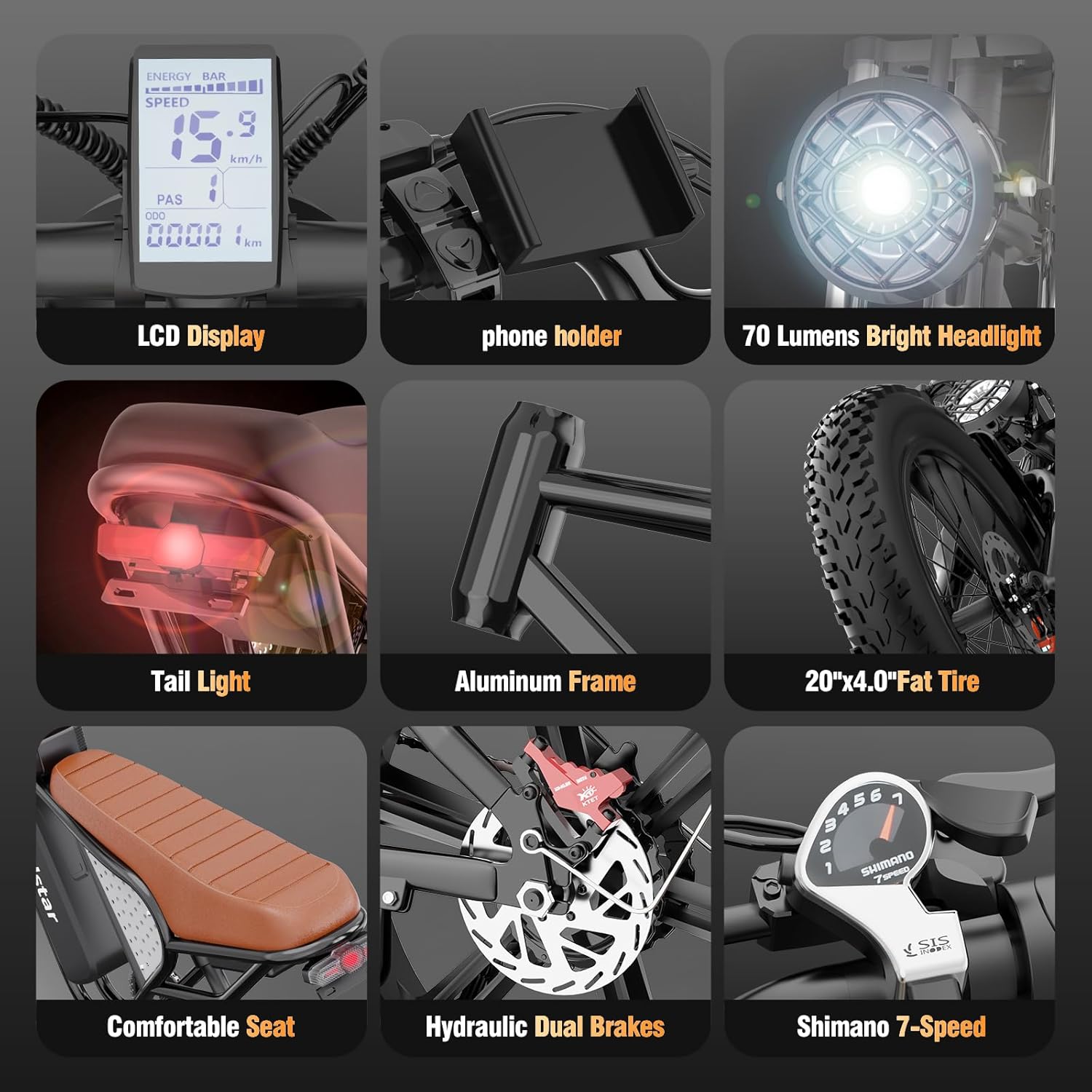 Electric Bike Q20, 2000W, 37Mph, 20′′ Fat Tires