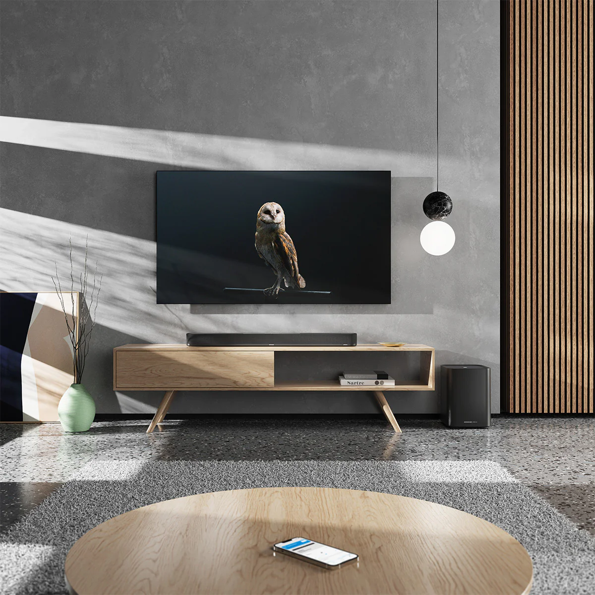 2026 Sennheiser AMBEO Soundbar Plus 7.1.4 Channel Soundbar with Dolby Atmos and DTS:X with Ambeo Sub 8in 350W Wireless Subwoofer with Bluetooth