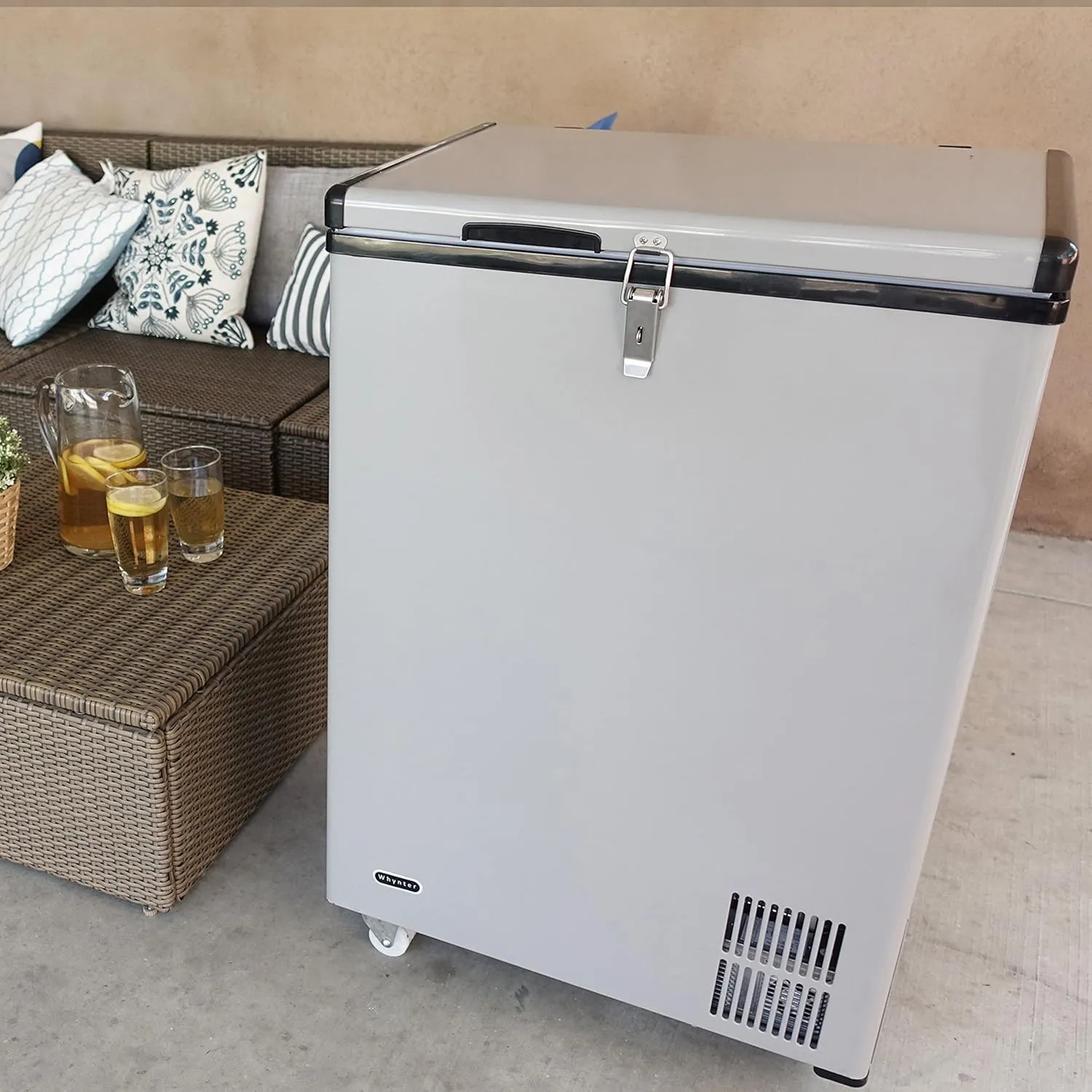 FM-65G 65 Quart Portable Refrigerator and Deep, AC 110V/ DC 12V, Real Chest Freezer for Car, Home, Camping, and RV with-8°F to 50°F Temperature Range, Gray, One Size