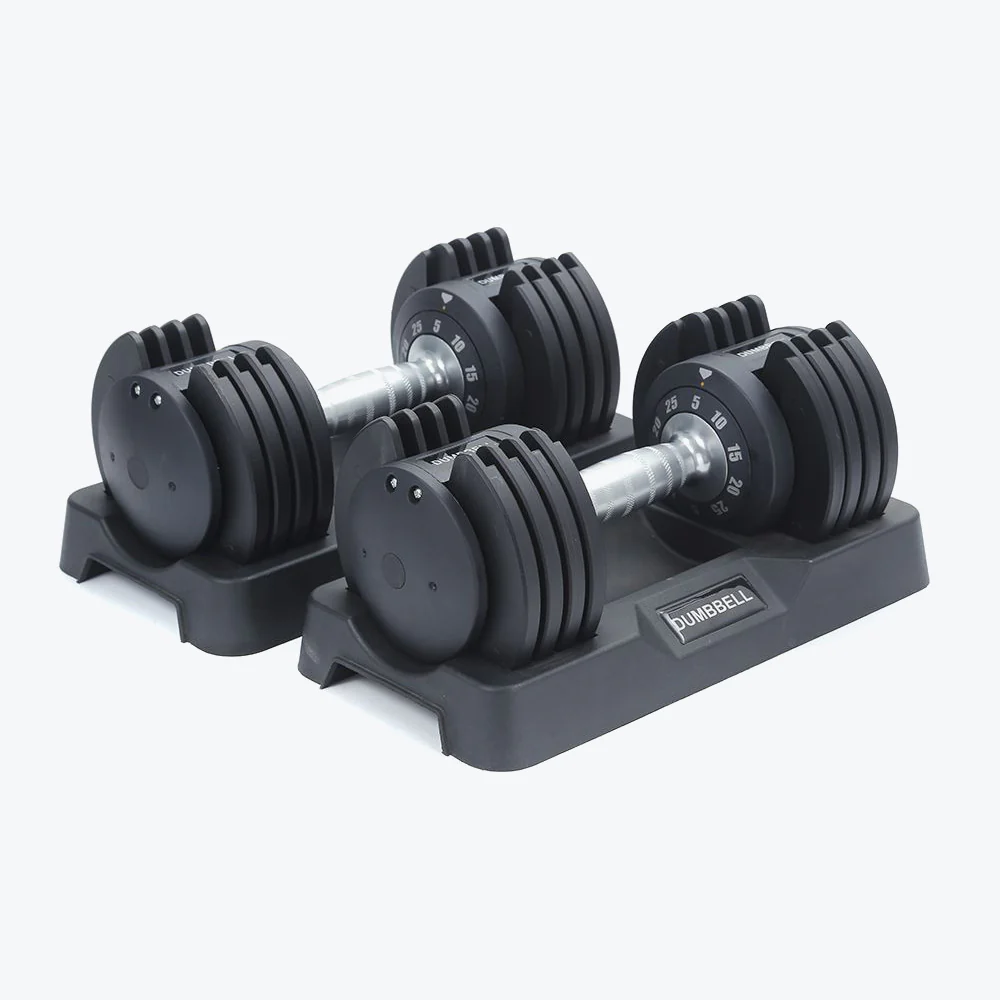 Compact Adjustable Dumbbells 5-25 lbs – Space-Saving, Durable Cast Iron Weights with Twist-and-Lock Mechanism for Versatile Home Workouts
