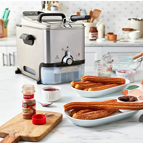 Ultimate Steel Deep Fryer with Basket 3.5 Liter Oil and 2.6 Pound Food Capacity