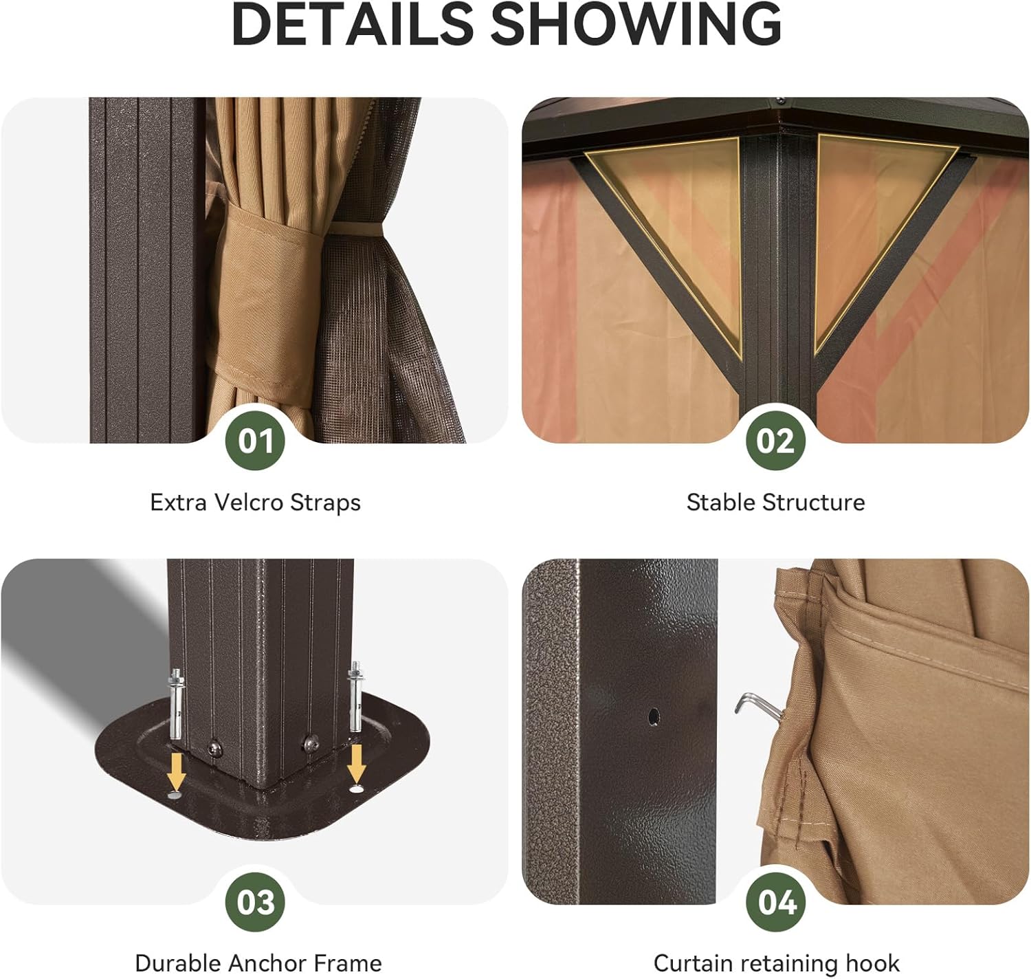 12’X10′ Hardtop Gazebo with Curtains and Netting