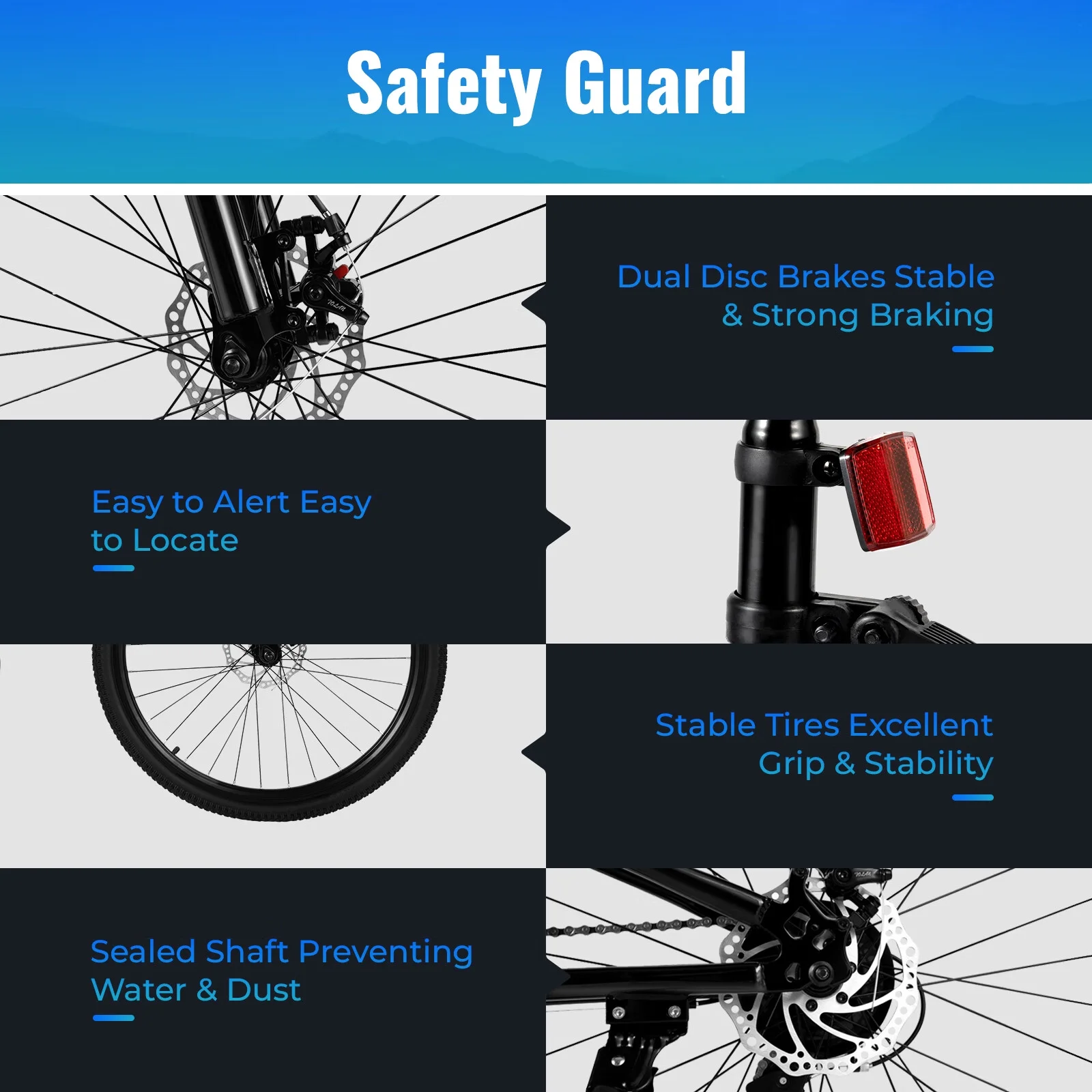 2026 Aiqidi 26 Inch 21 Speed Folding Mountain Bike Full Suspension Dual Disc Brakes Bicycle Unisex Adult Bicycle Black