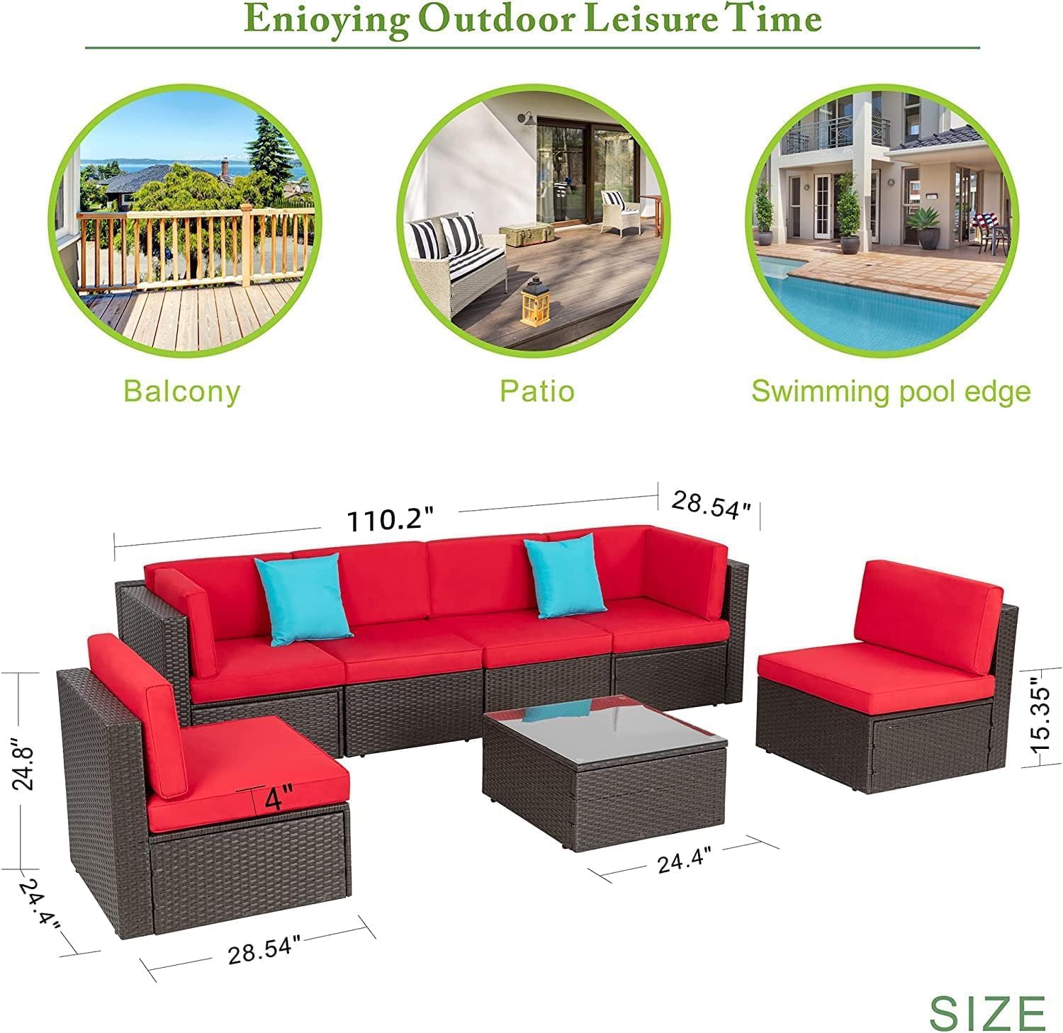 5 Piece All-Weather Patio Furniture Set with Ottoman