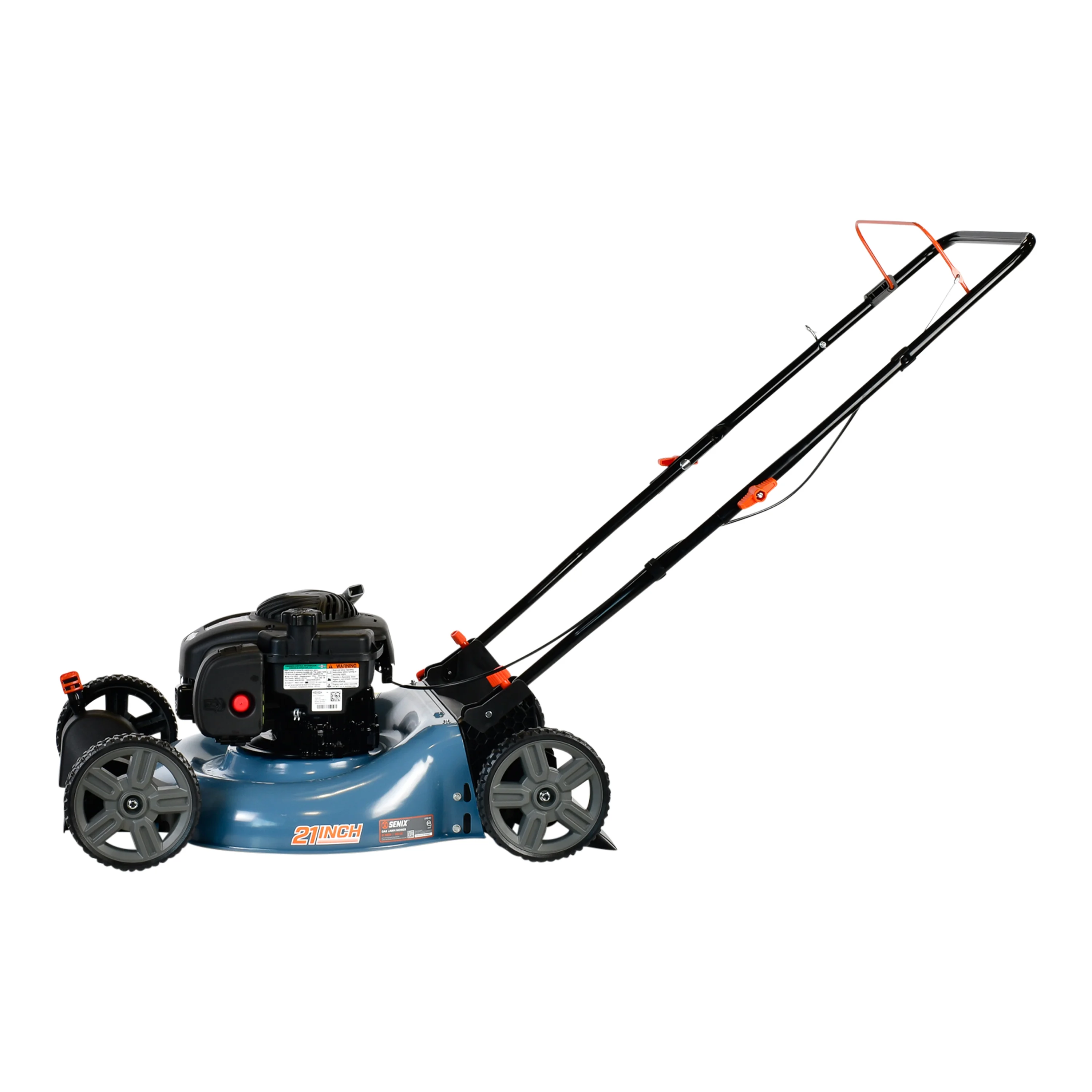 2026 SENIX 21-Inch Push Lawn Mower, 125 cc 4-Cycle Gas Powered, Mulch & Side Discharge, Dual Lever Height Adjustment, LSPG-M3