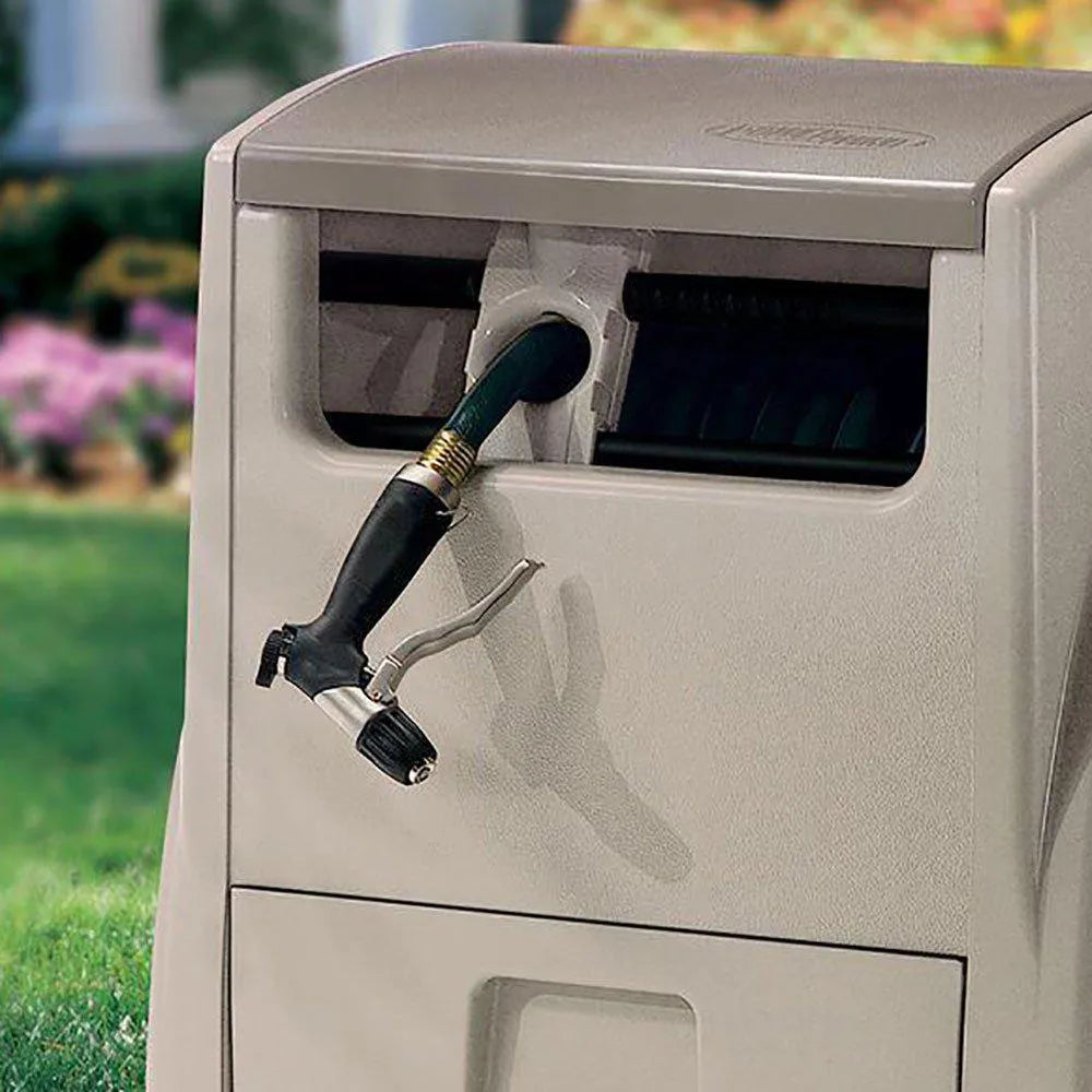 2026 Suncast 100 ft. Powerwind Auto Power Rewind Hose Reel, Light Taupe