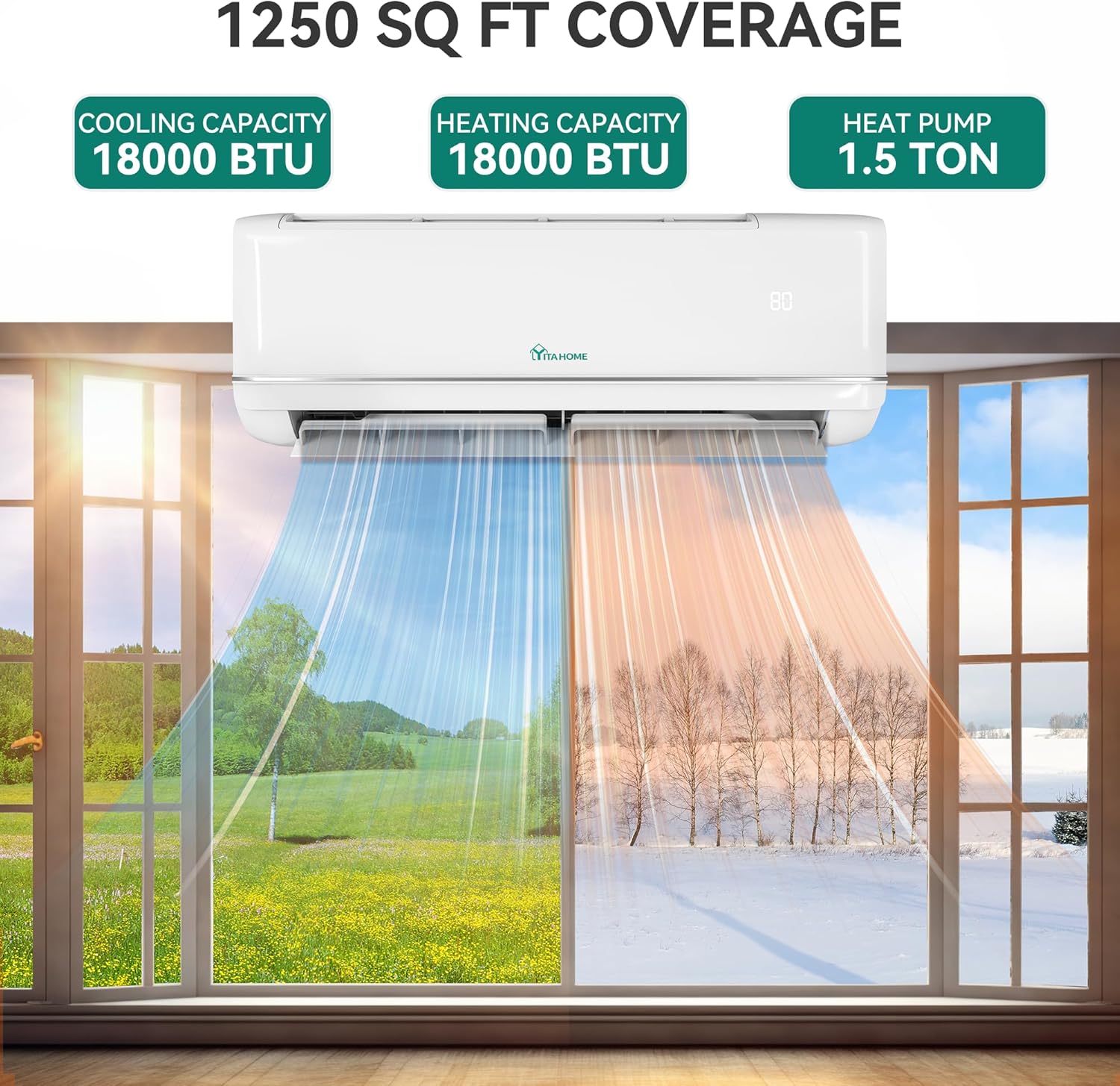 12000 BTU Mini Split AC Heat Pump – WiFi & Alexa Compatible