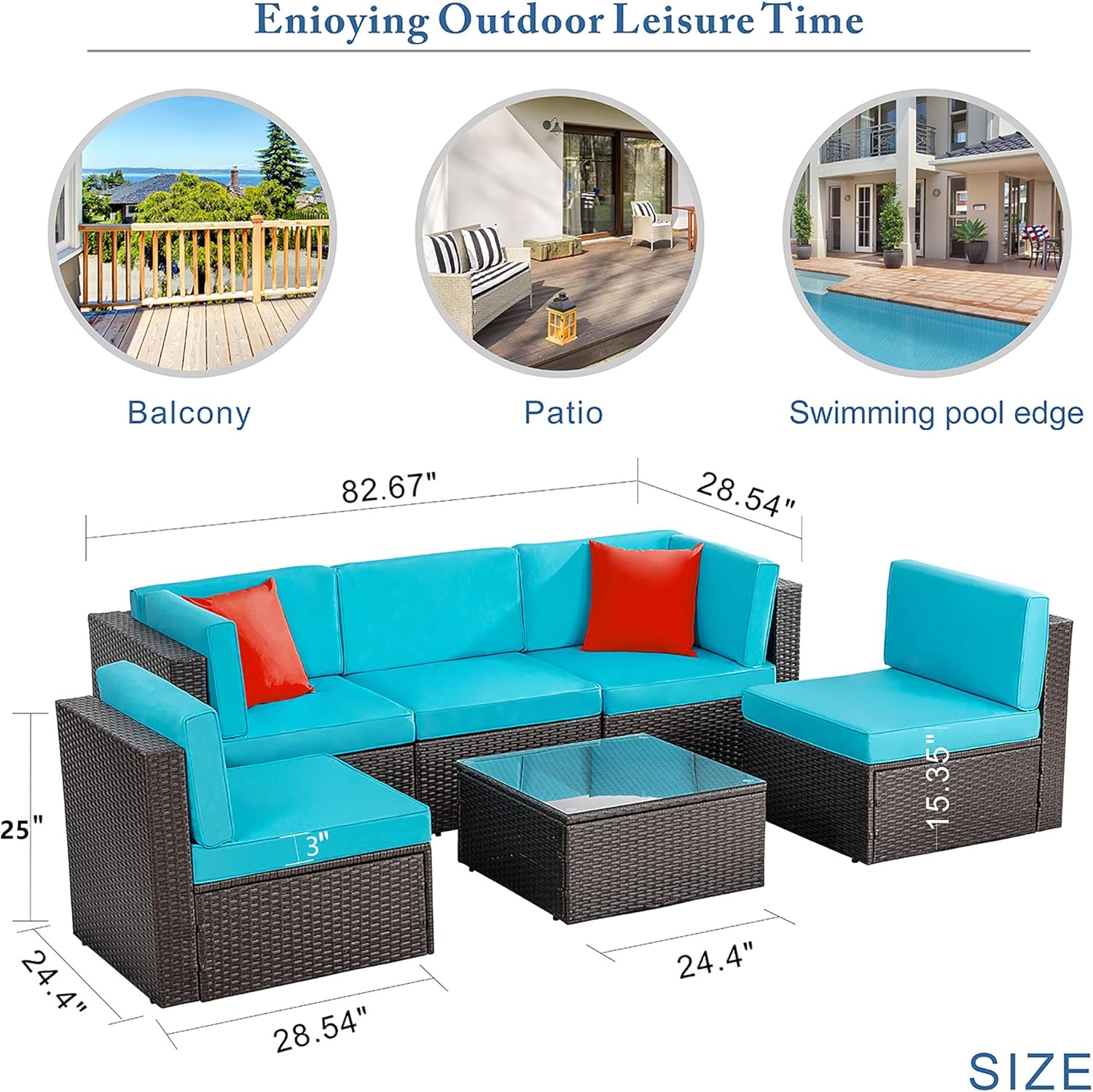 5 Piece All-Weather Patio Furniture Set with Ottoman