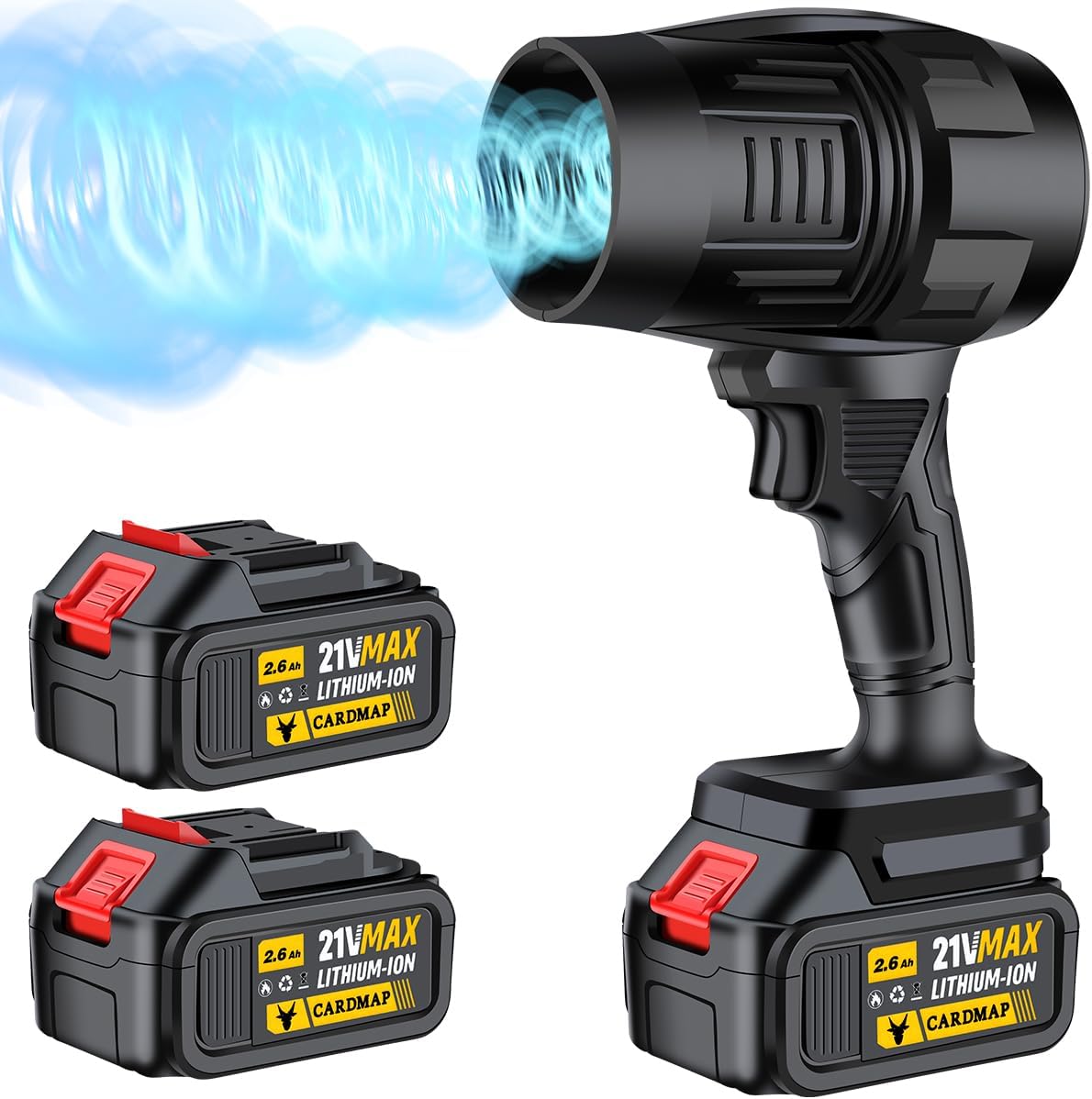 2026 Electric Cordless Leaf Blower, Handheld Electric Leaf Blower, Mini Jet Dry Blower Fan with 2 Packs 2.6Ah Batteries and Charger, Violent Turbo Jet Blower for Lawn, Patio, Outdoors, Car, Home