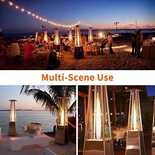 2026 2 Sets 40,000 Btu Propane Patio Heater, Standing Pyramid Outdoor Heaters