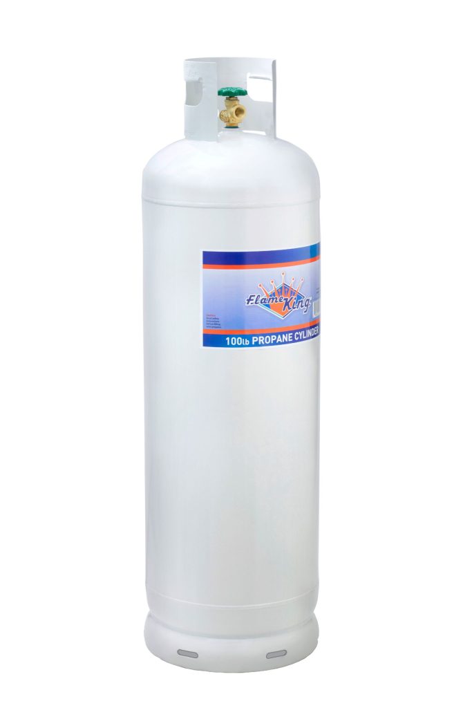 Flame King 100 lb Steel Propane Cylinder with OPD Valve, DOT Approved, Rust-Resistant, for Grills & Heaters