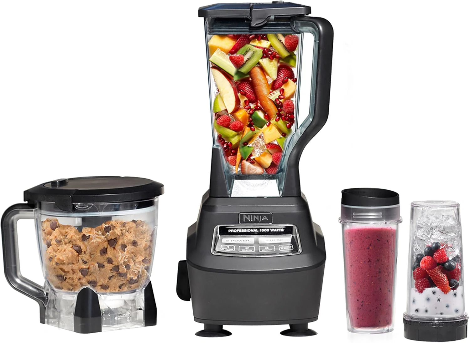 BL770 Mega Kitchen System, 1500W Blender & Processor, 72oz Pitcher, 64oz Bowl, 16oz To-Go Cups, Black
