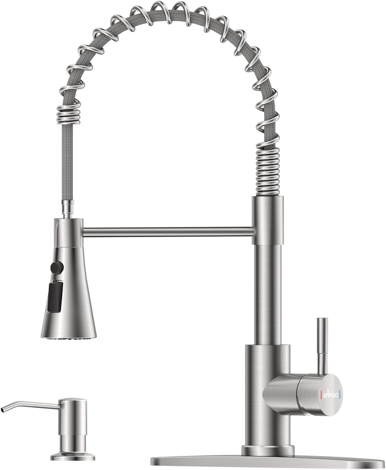 Black Touchless Kitchen Faucet with Soap Dispenser, Motion Sensor Activated Hands-Free Automatic Faucet for Sink with Pull Down Sprayer, Single Handle Smart Faucets for Kitchen Sink