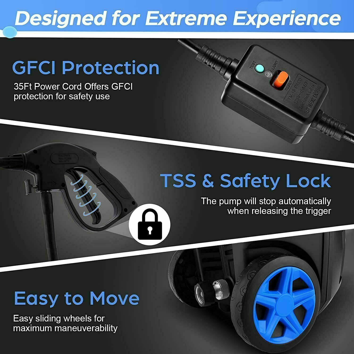 2026 Suyncll Electric Pressure Washer 3000PSI, 2.4GPM High Power Washer Cleaner NEW