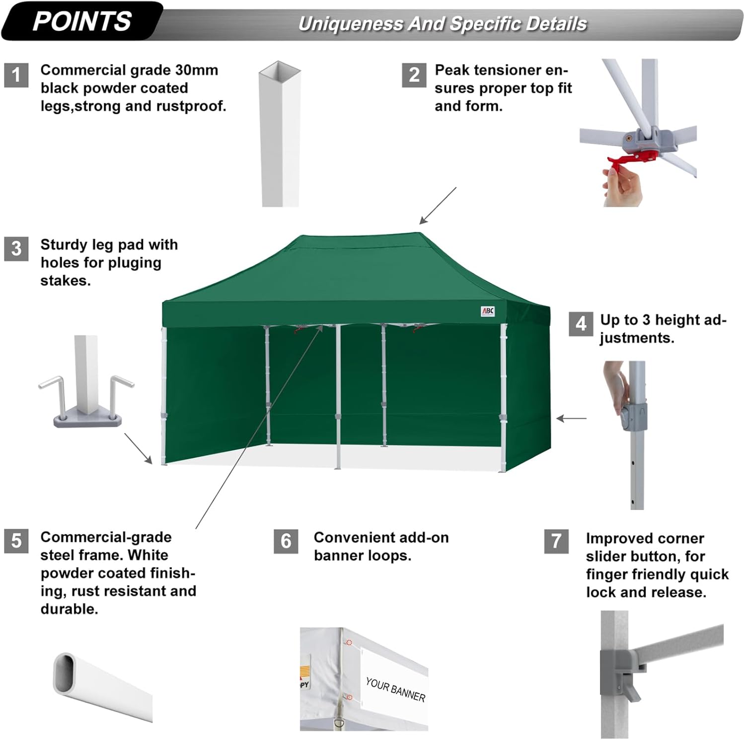 Easy Pop Up Canopy Tent 10×10 with Sidewalls