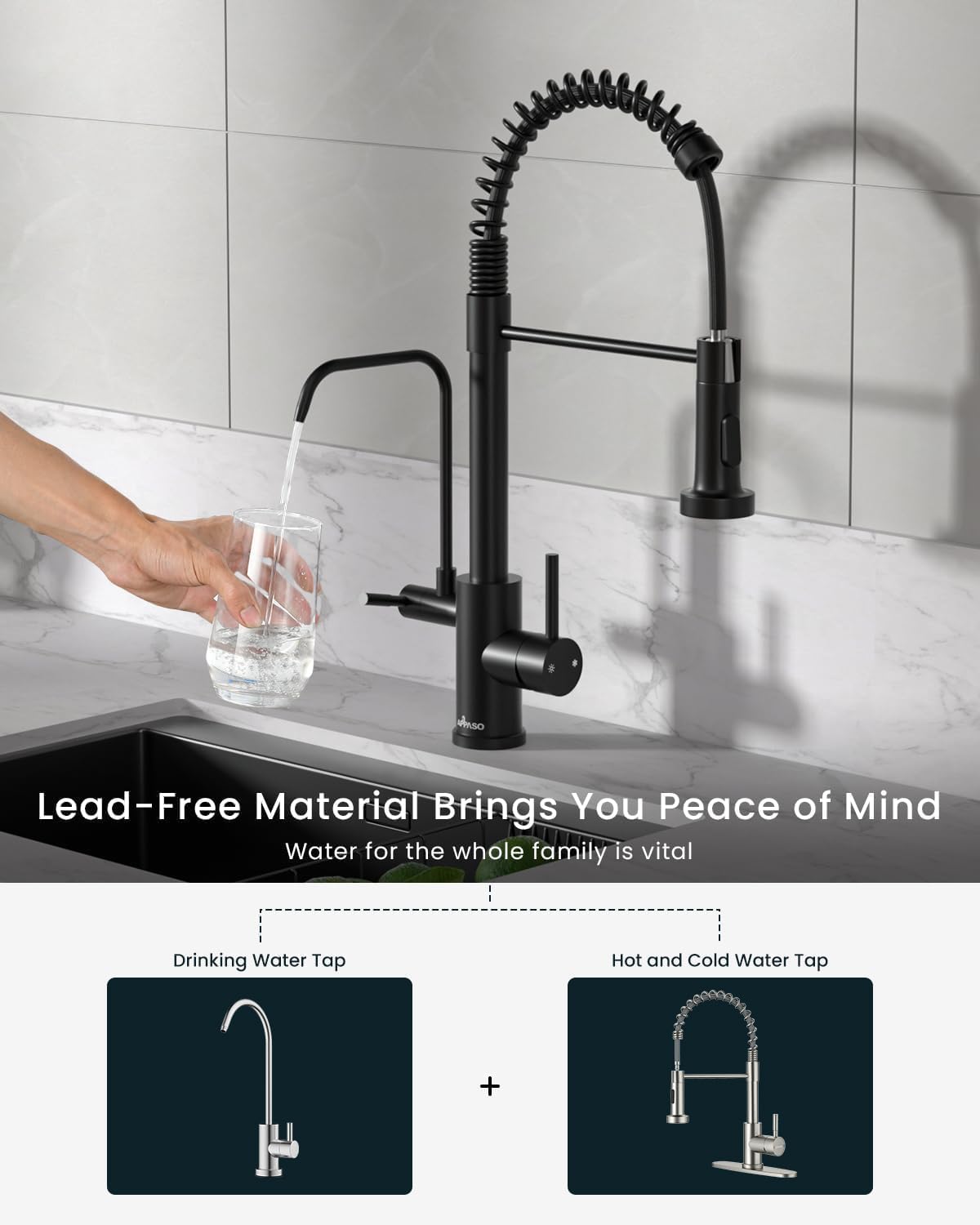 Black Touchless Kitchen Faucet with Soap Dispenser, Motion Sensor Activated Hands-Free Automatic Faucet for Sink with Pull Down Sprayer, Single Handle Smart Faucets for Kitchen Sink