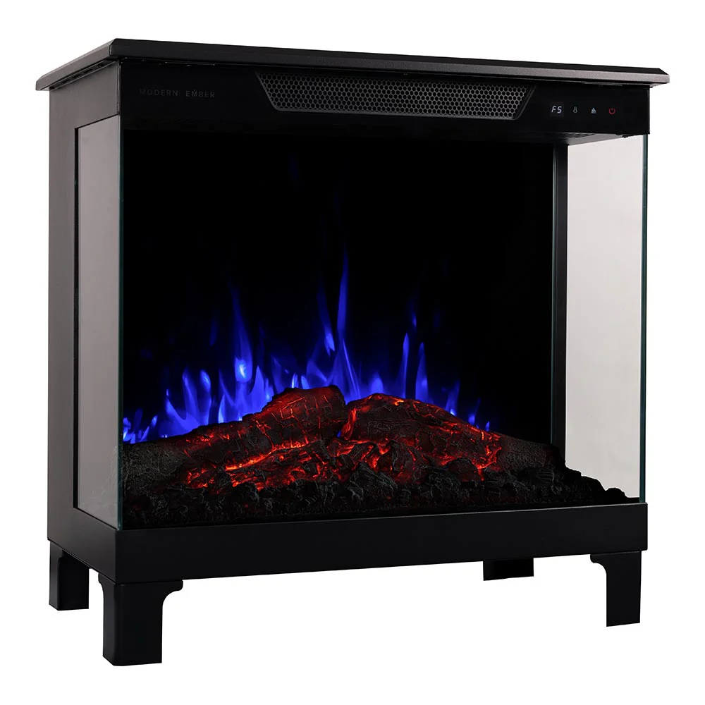 2026 Modern Ember Smart 3-Sided Black Electric Fireplace Stove Heater