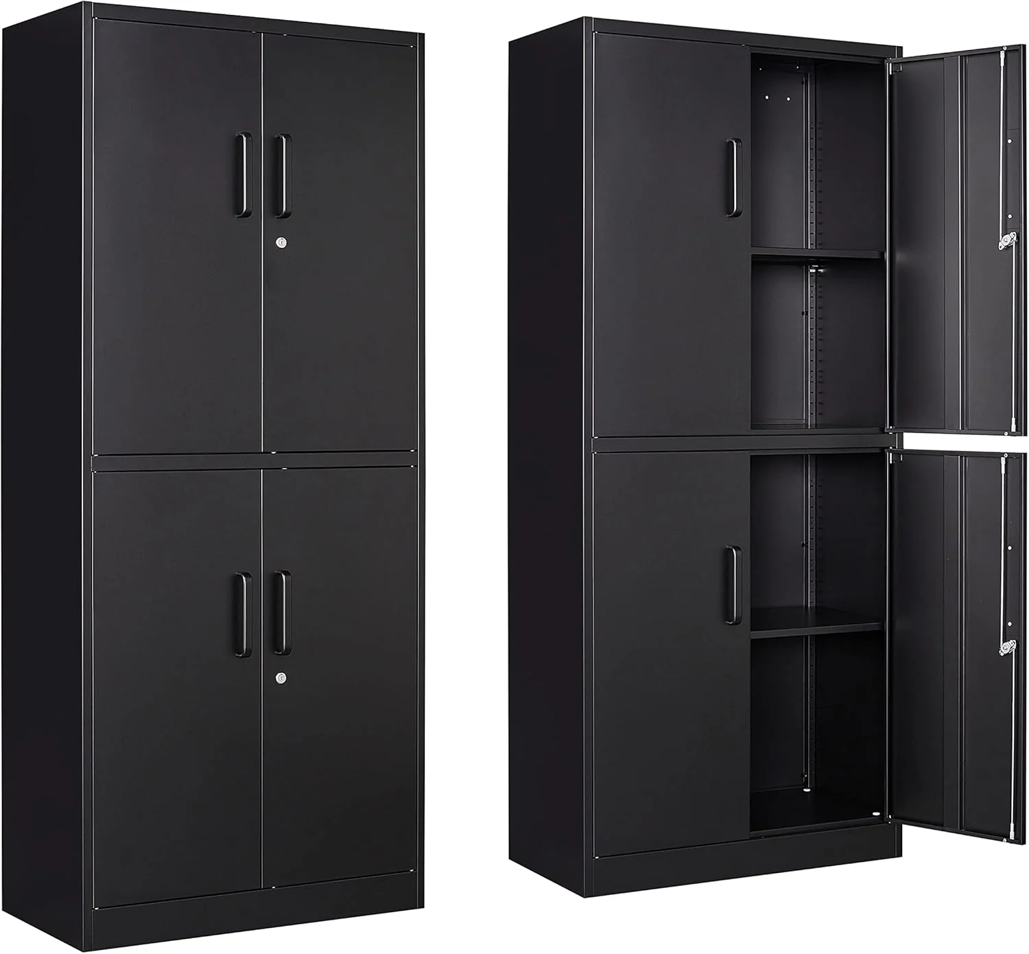 Yizosh Metal Garage Storage Cabinet with Locking Doors and Adjustable Shelves, Tool Storage Cabinet with 1 Drawer - 71