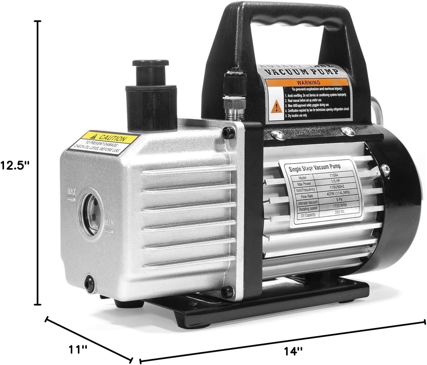 2026 Premium 4CFM Air Vacuum Pump HVAC A/C Refrigeration Kit AC Manifold Gauge Case Set R134a Tap w/Leak Detector and Carrying Tote Bag