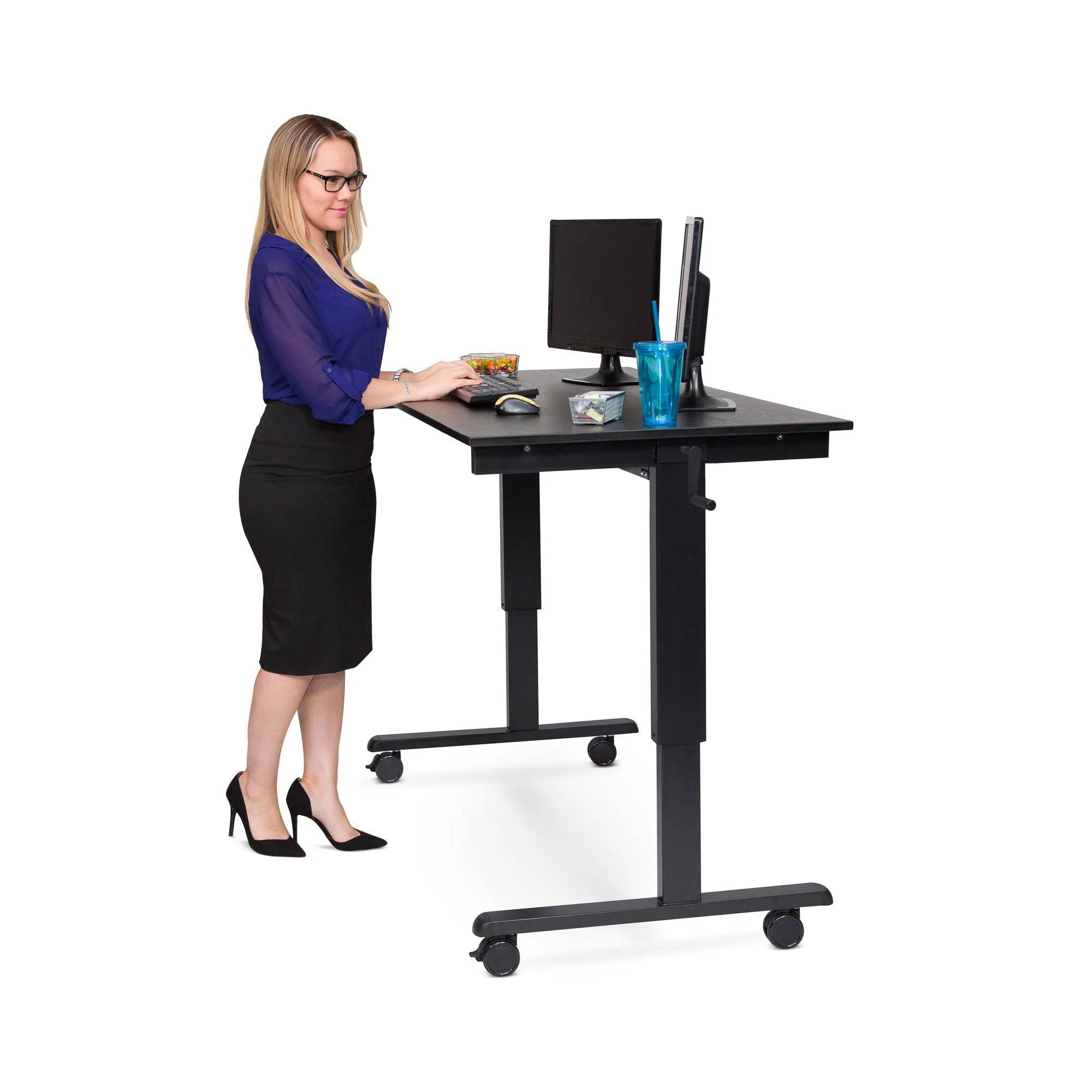 Adjustable Crank Stand Up Desk (48