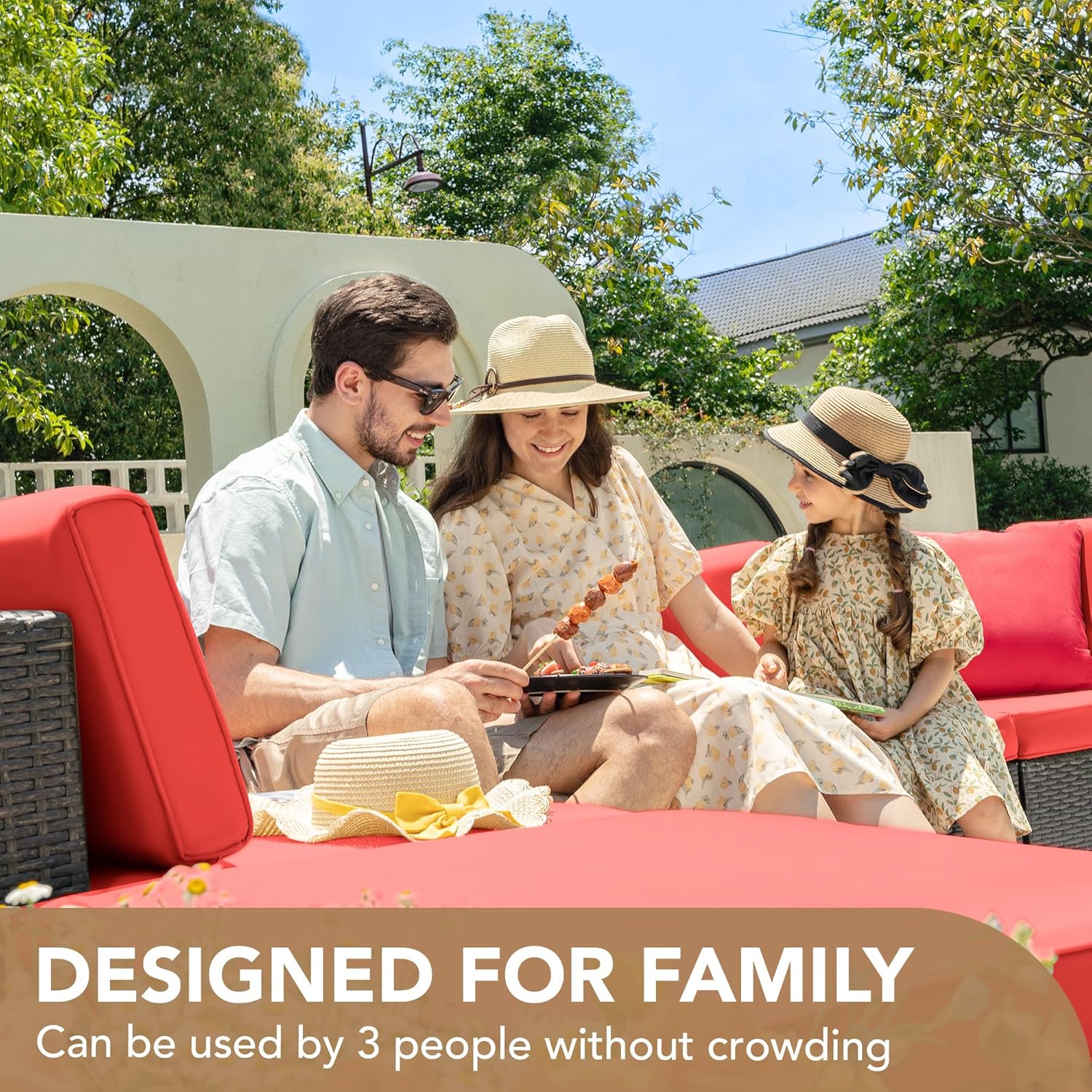 5 Pieces All-Weather Patio Furniture Set with Cushions