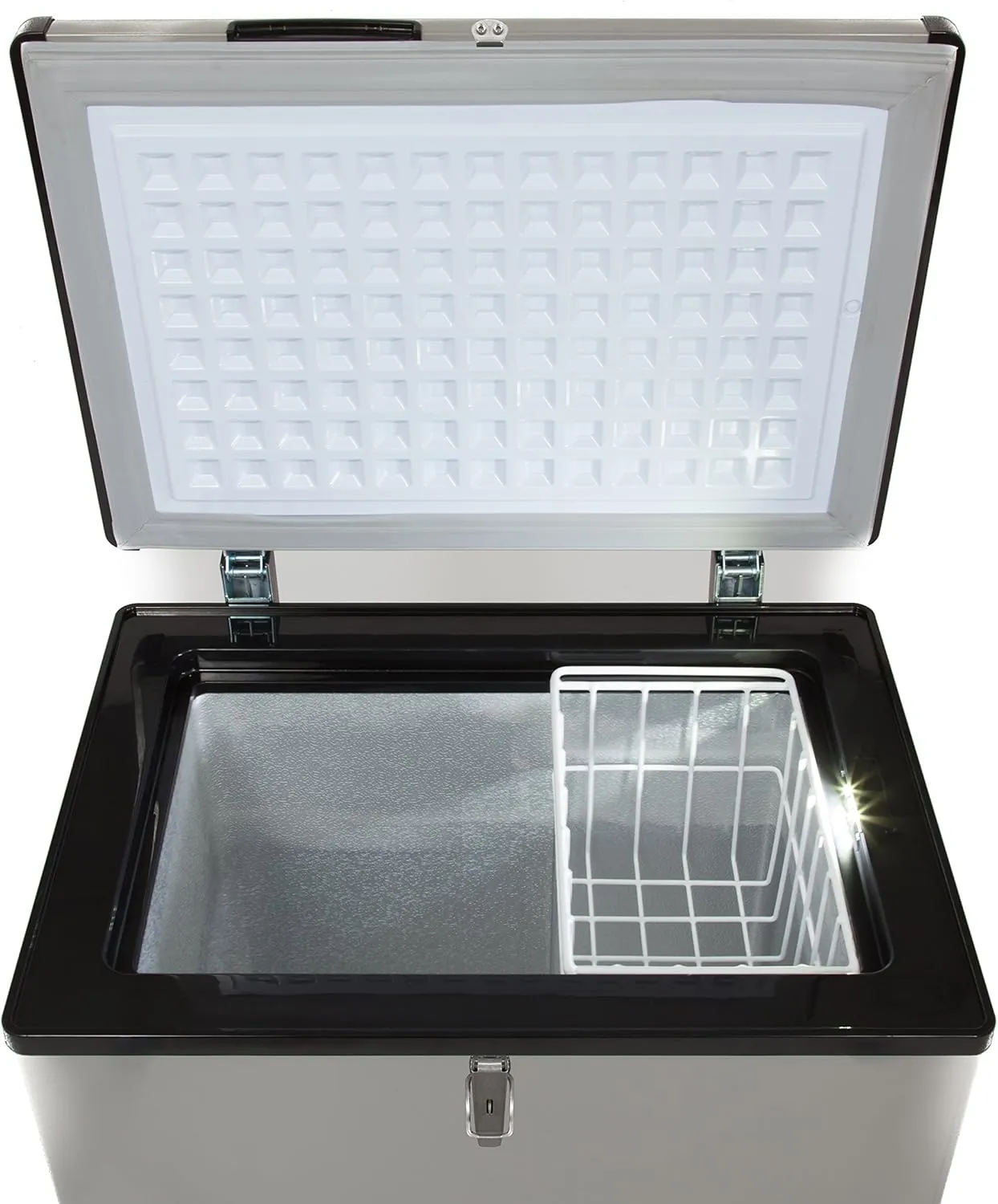 FM-65G 65 Quart Portable Refrigerator and Deep, AC 110V/ DC 12V, Real Chest Freezer for Car, Home, Camping, and RV with-8°F to 50°F Temperature Range, Gray, One Size