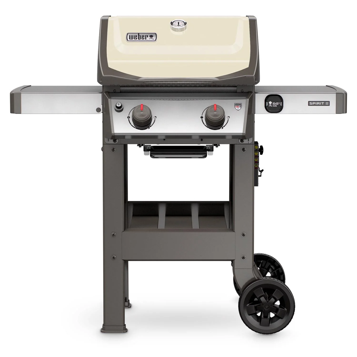 E-210 Propane Gas Grill, Ivory – 450 sq. in. Cooking Area, GS4 System, Stainless Steel Burners, Porcelain-enameled Grates
