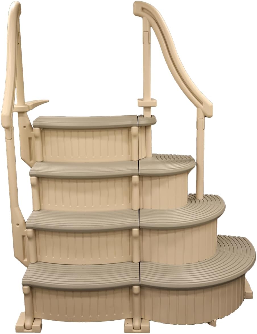 Confer Plastics Curve CCX-AG Pool Step with Grey Treads