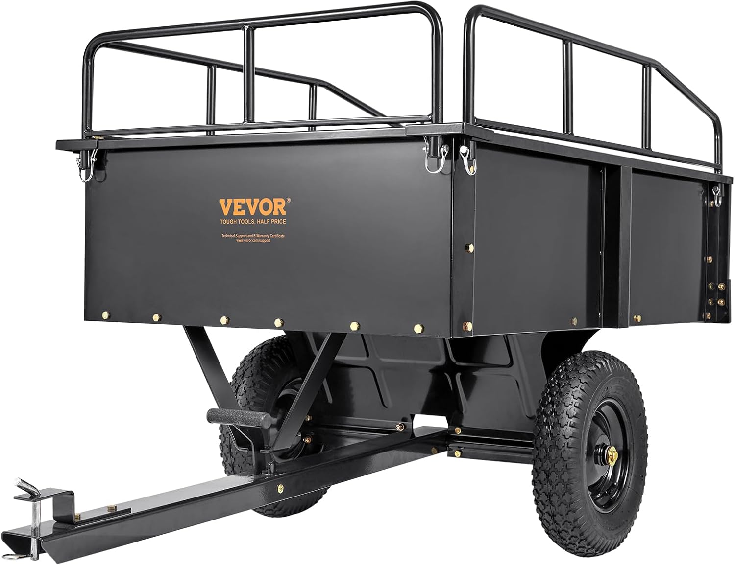 ATV Trailer Heavy Duty Steel Dump Cart – 750 lbs