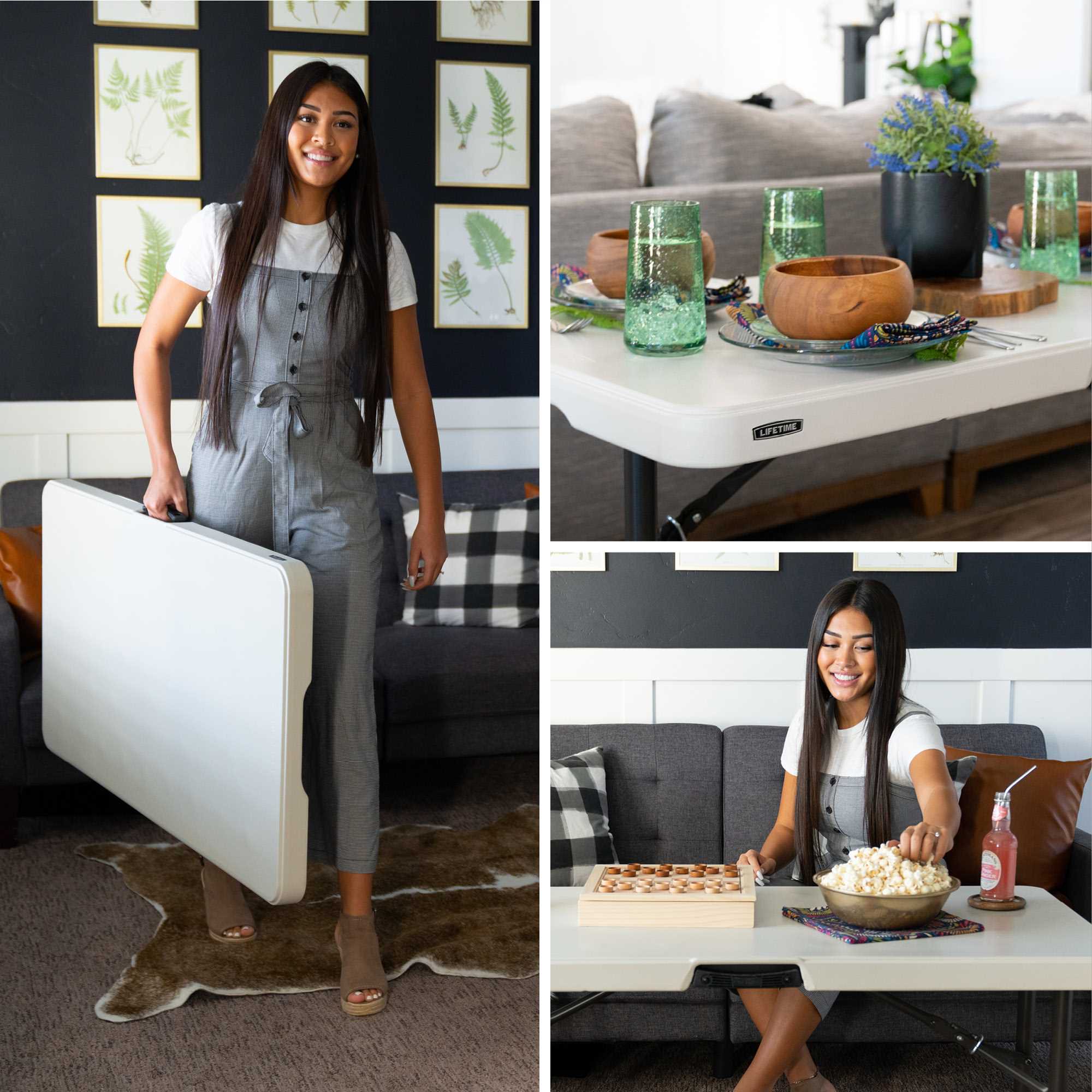 Lifetime Products 4 ft. Commercial Adjustable Folding Table, White