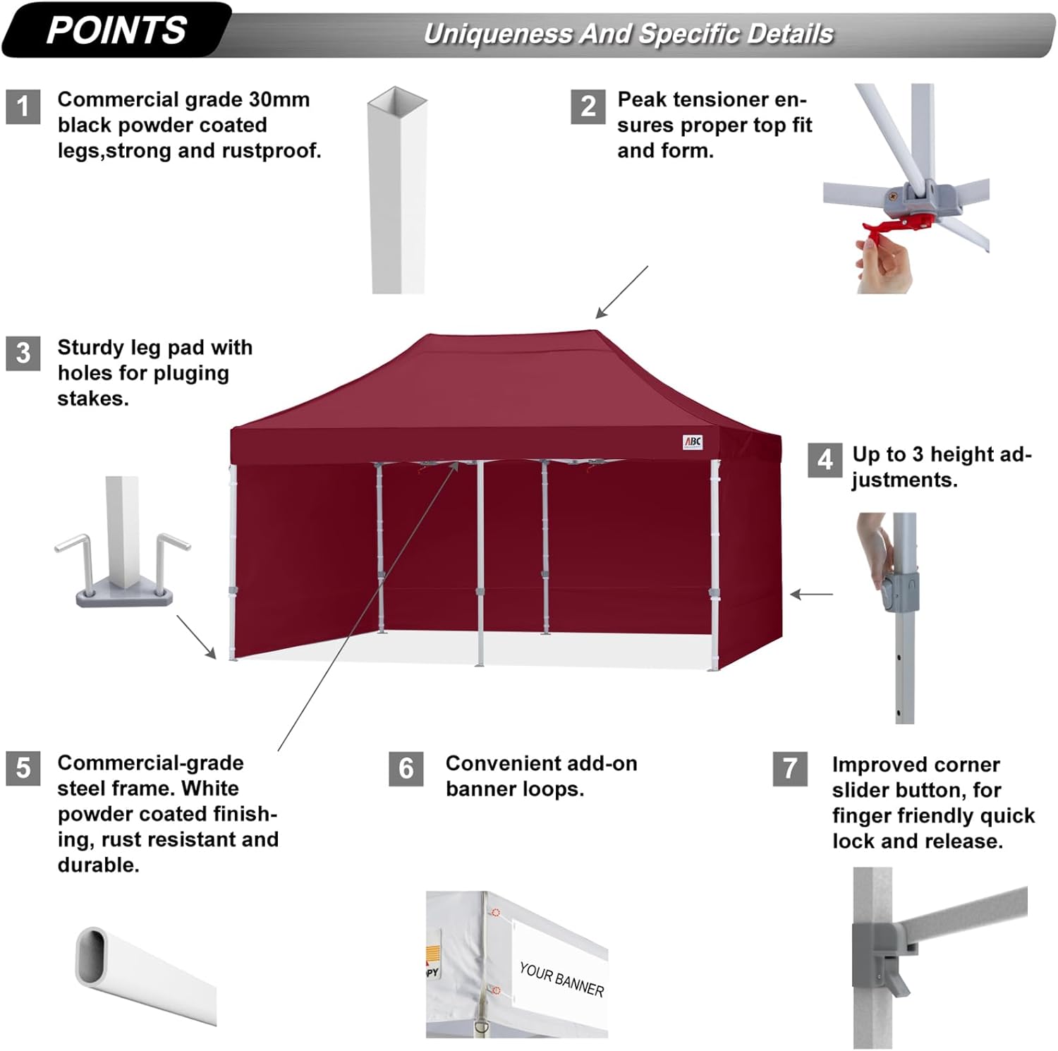 Easy Pop Up Canopy Tent 10×10 with Sidewalls