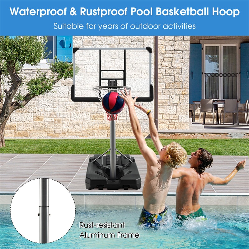 2026 Portable Outdoor Basketball Hoop 64’’-79’’ Adjustable Poolside Basketball Goal System with 44