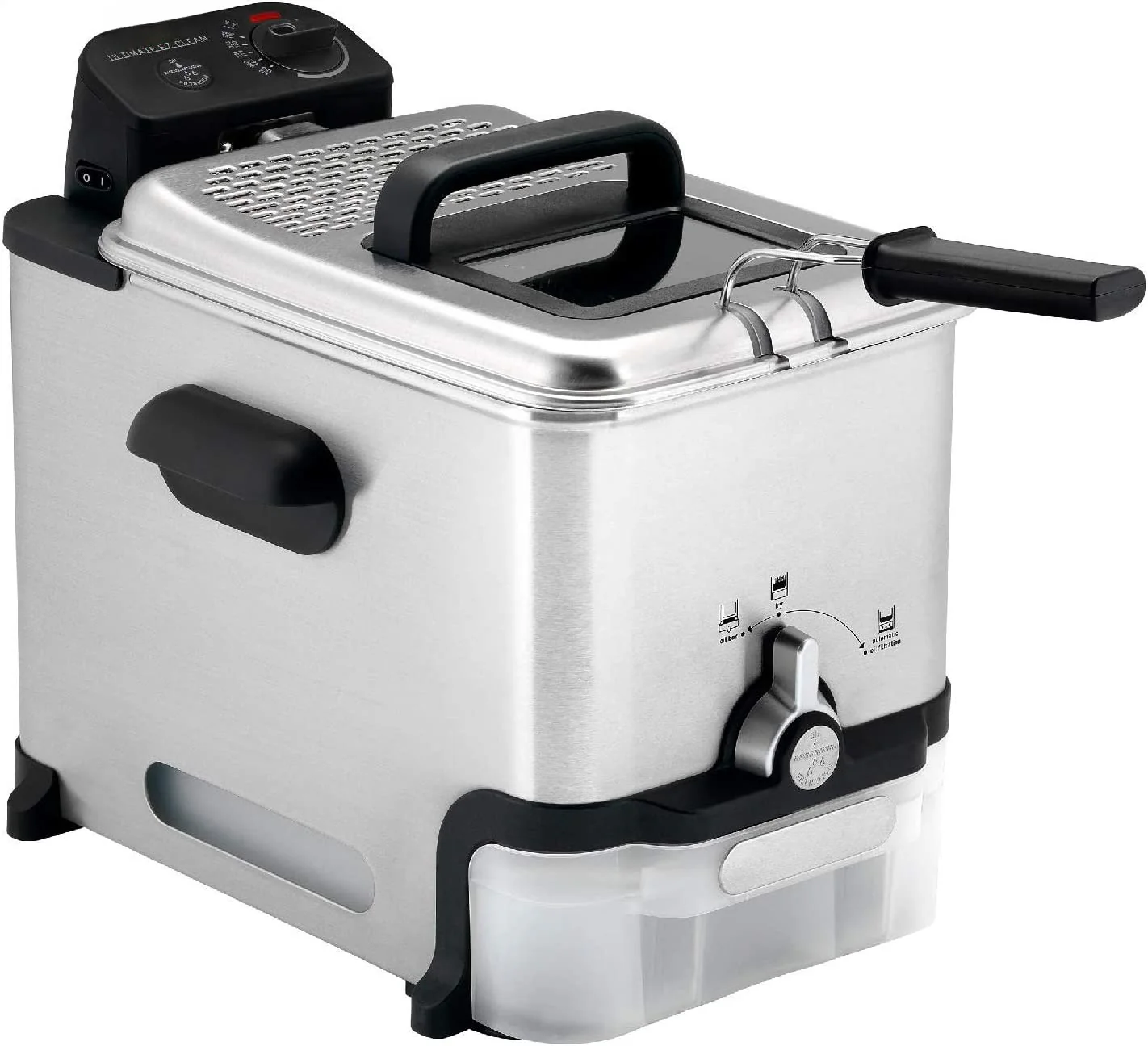 Ultimate Steel Deep Fryer with Basket 3.5 Liter Oil and 2.6 Pound Food Capacity