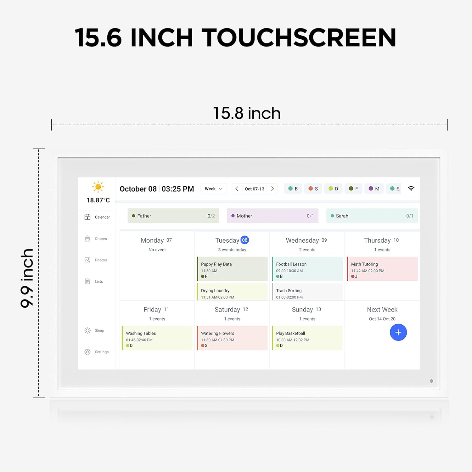 15.6′′ HD Digital Calendar & Interactive Chore Chart