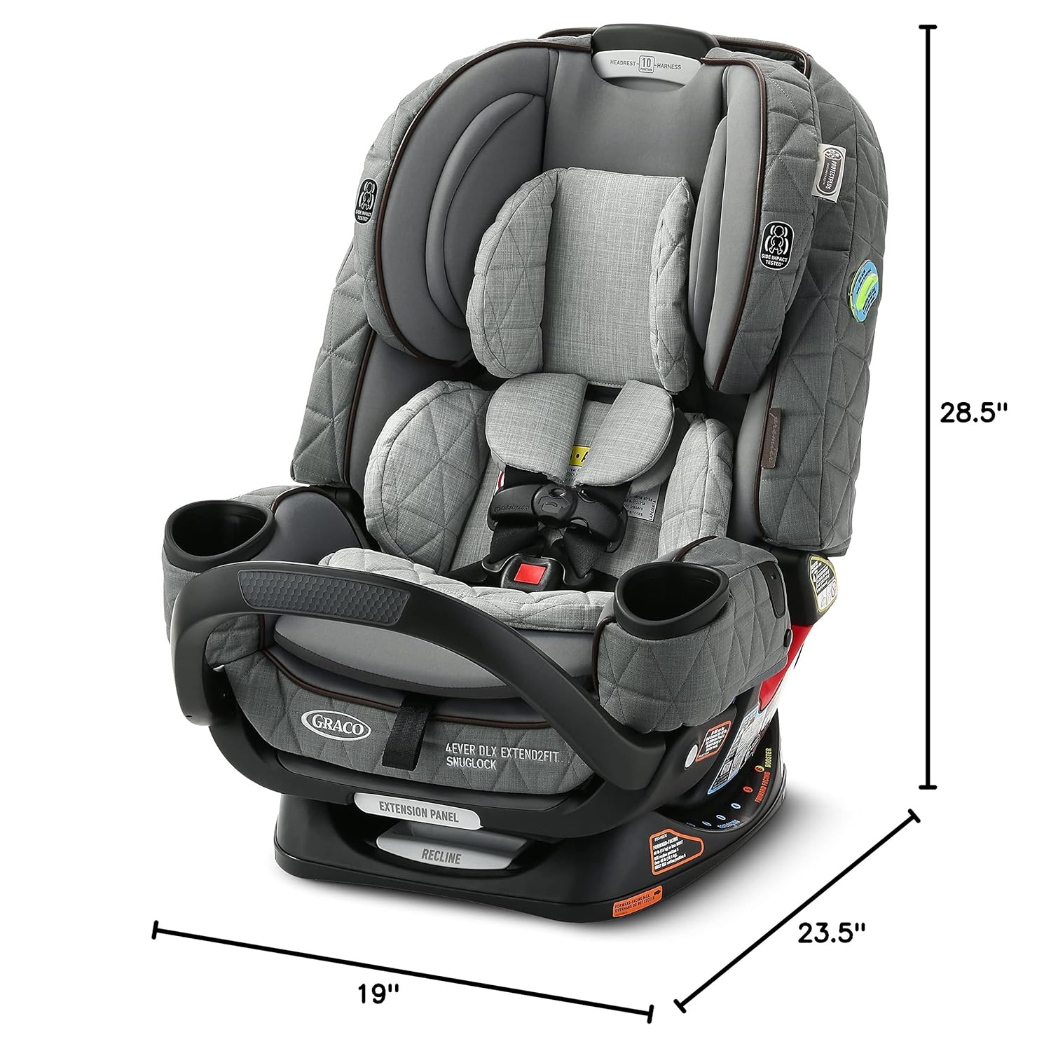 4Ever Dlx 4-In-1 Car Seat – Grey, Infant to Toddler