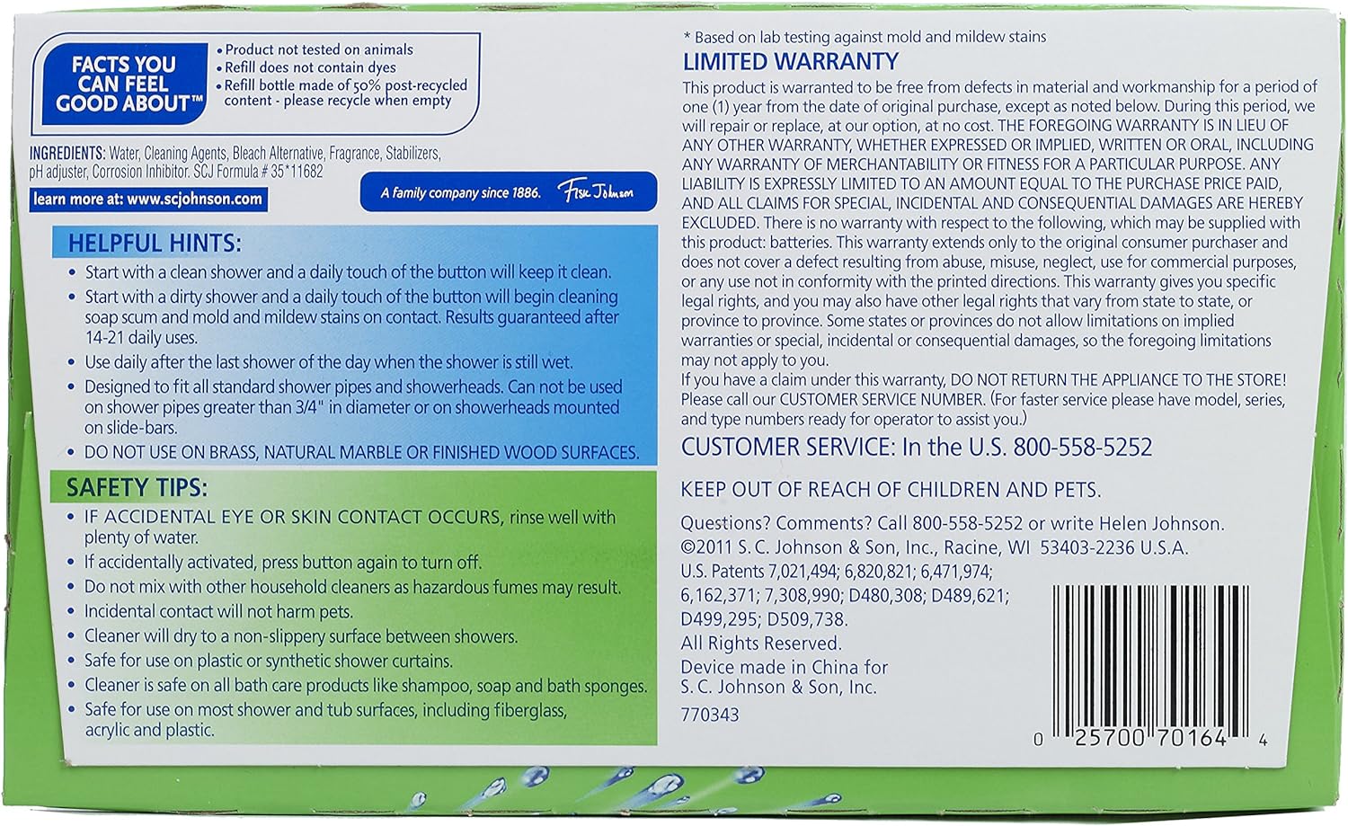 Bubbles Automatic Shower Cleaner, Starter Kit, 34 Ounce.