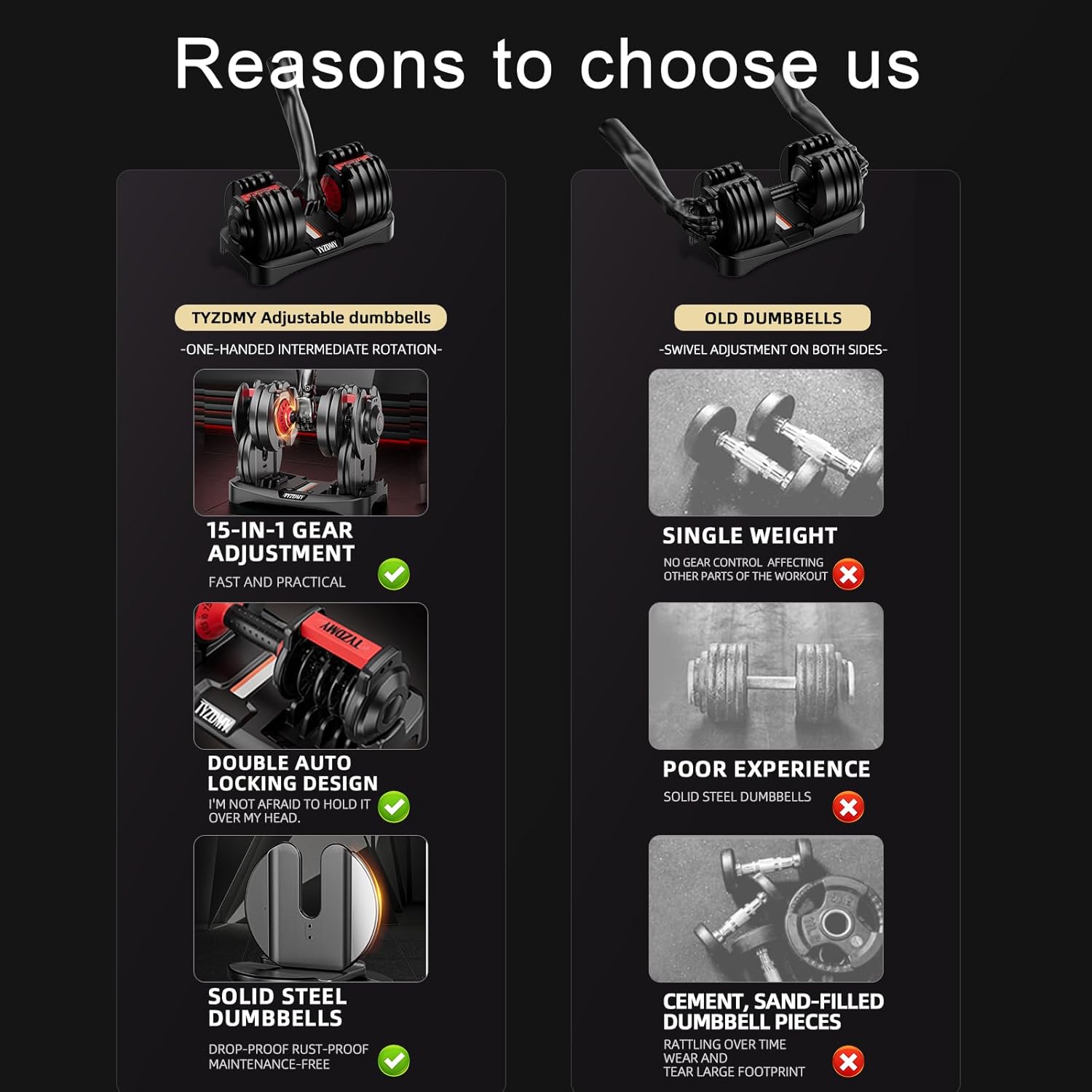 Adjustable Dumbbells Set of 2 – 52.5 Lbs Pair