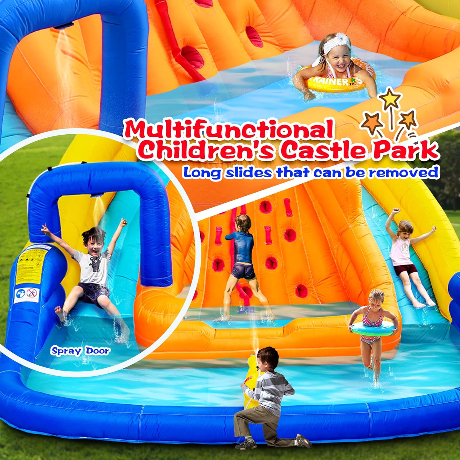 Inflatable Water Slide Bounce House with Pool
