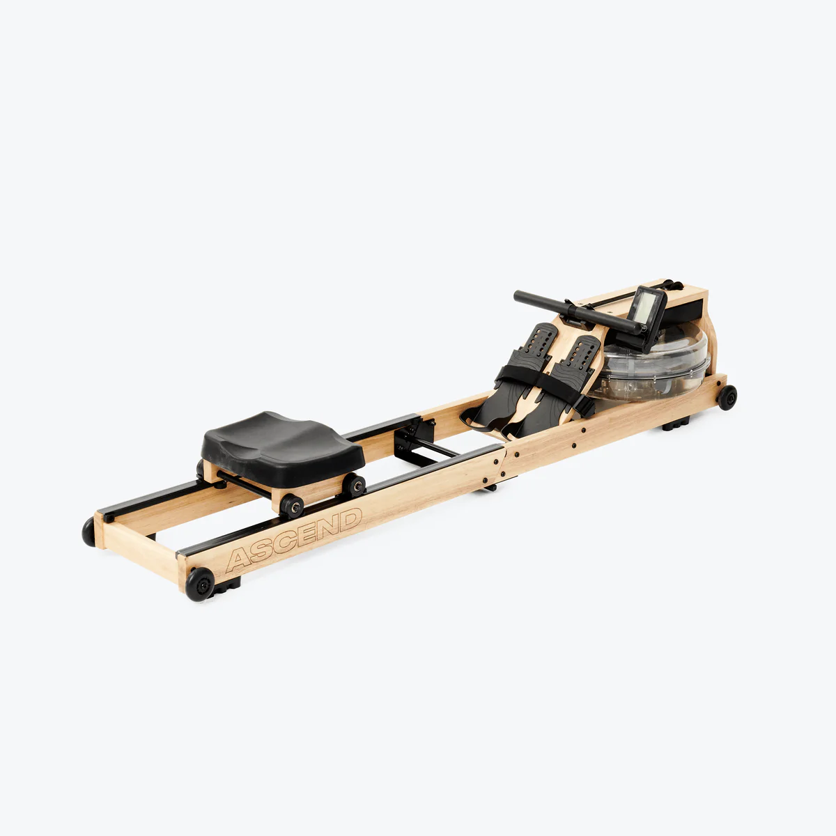 Compact Foldable Wooden Water Rower with Smooth Water Resistance & Built-in Monitor – Ascend R-300